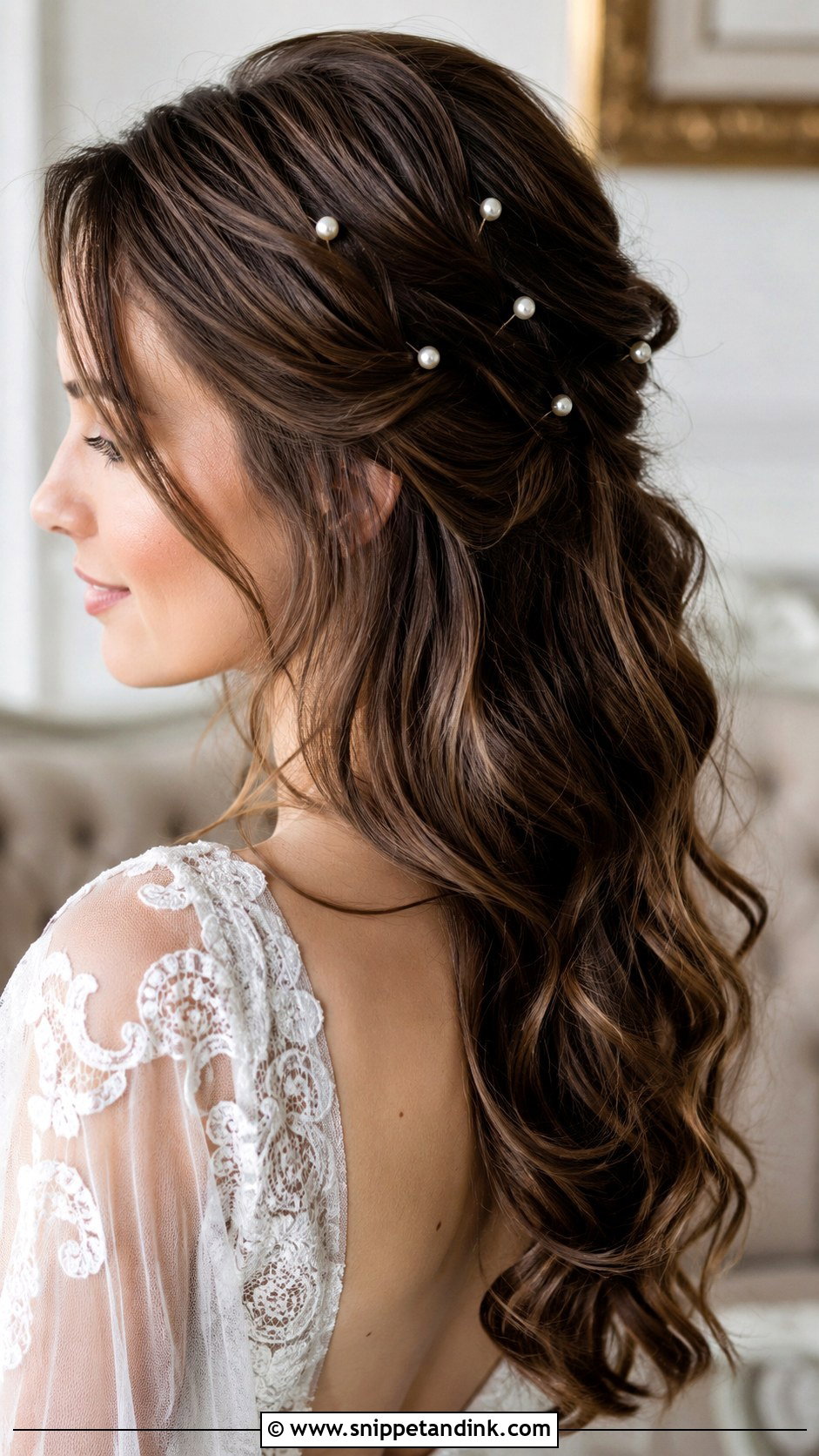 Loose Waves With Pearl Pins - Snippet and Ink - 20 Down Do Wedding Hair Ideas