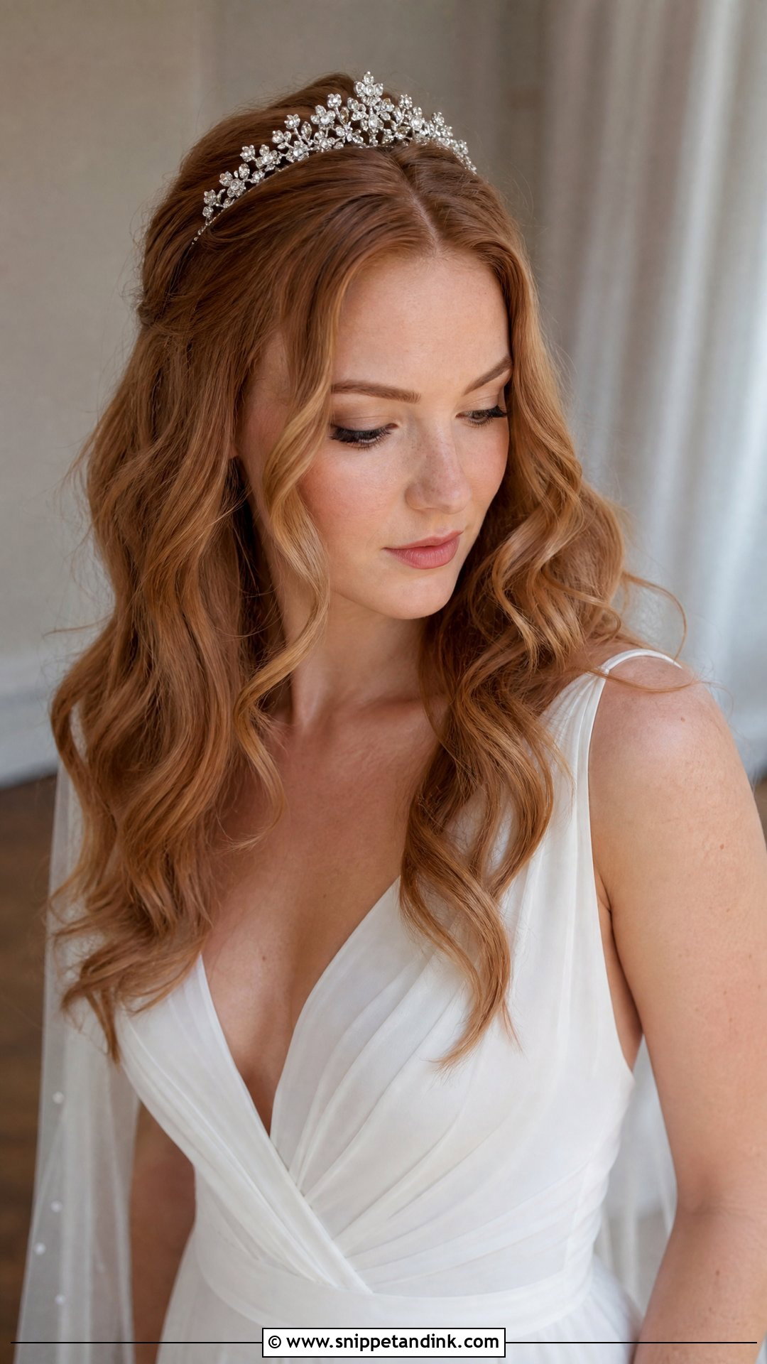 Loose Waves With Tiara - Snippet and Ink - 20 Wedding Hairstyle with Tiara Ideas