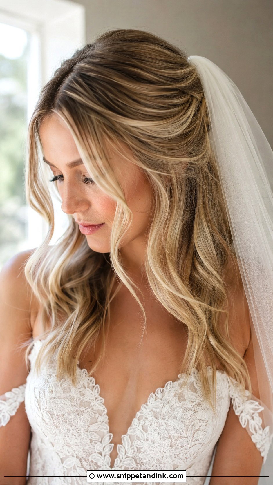 Loose Waves With Veil Wedding Hairstyle - Snippet and Ink - 25 Bride Wedding Hairstyle Ideas