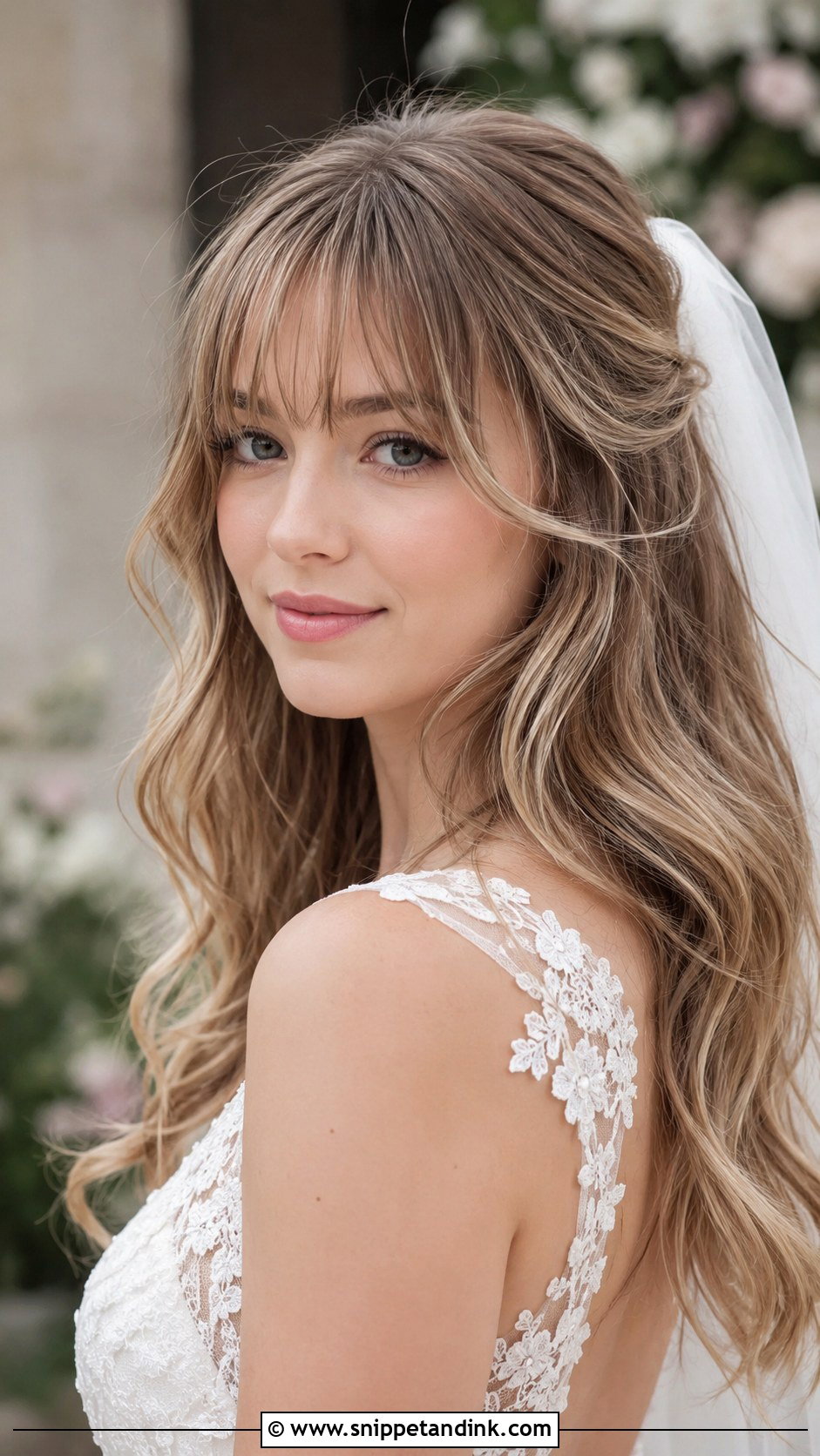 Loose Waves With Wispy Bangs - Snippet and Ink - 25 Wedding Hairstyles with Bangs