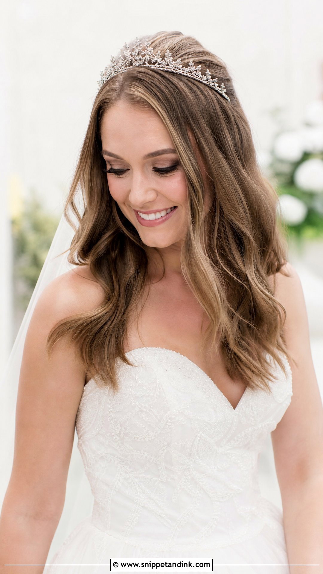 Loose Waves With a Delicate Tiara - Snippet and Ink - 20 Tiara Wedding Hair Ideas