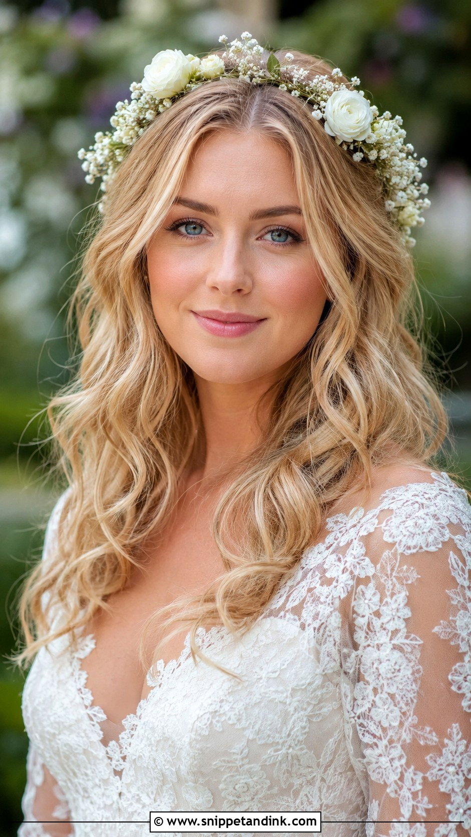 Loose Waves With a Flower Crown - Snippet and Ink - 25 Wedding Hair with Flowers
