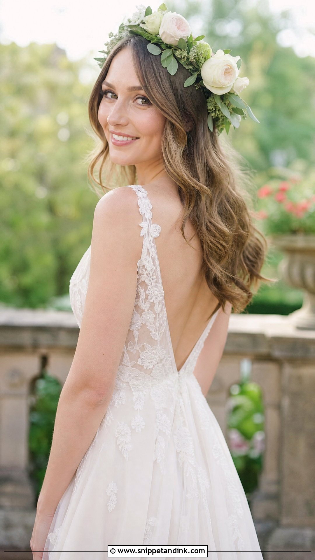 Loose Waves With a Flower Crown - Snippet and Ink - 20 Wedding Hair Down with Flowers