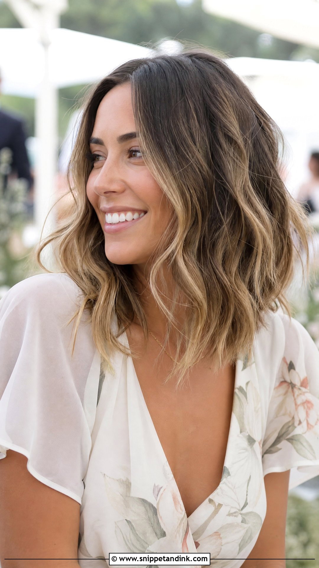 Loose Waves on a Lob - Snippet and Ink - 20 Easy Wedding Guest Hairstyles Short Hair