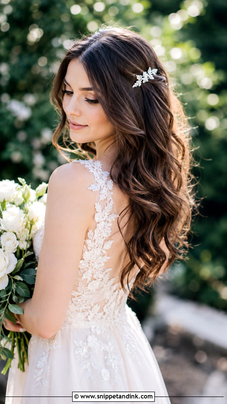 Loose Wavy Bridal Hair Down - Snippet and Ink - 20 Barbara Palvin Wedding Hair Ideas