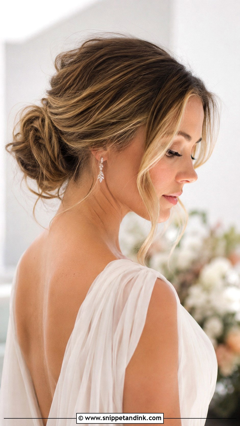 Loose Wavy Bun for Brides - Snippet and Ink - 30 Bridal Bun Hairstyles