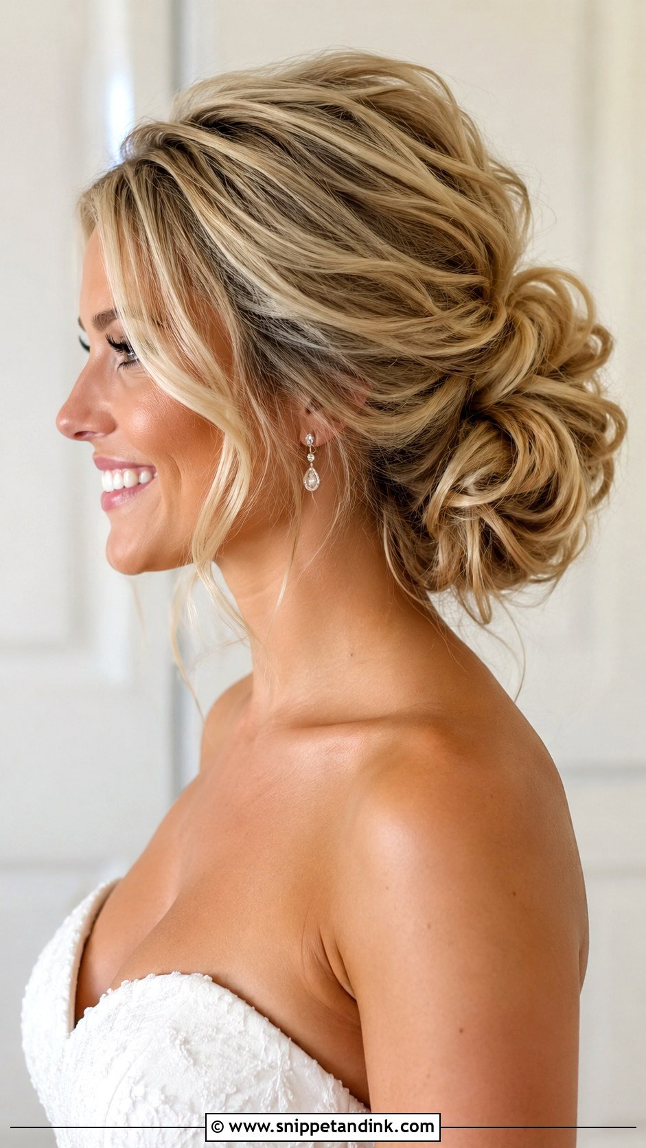 Loose Wedding Bun For Long Hair - Snippet and Ink - 20 Loose Wedding Bun Ideas