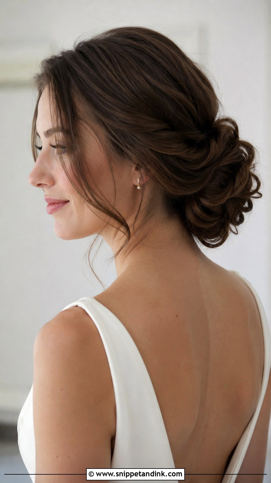 Loose Wedding Bun For Medium Hair - Snippet and Ink - 20 Loose Wedding Bun Ideas
