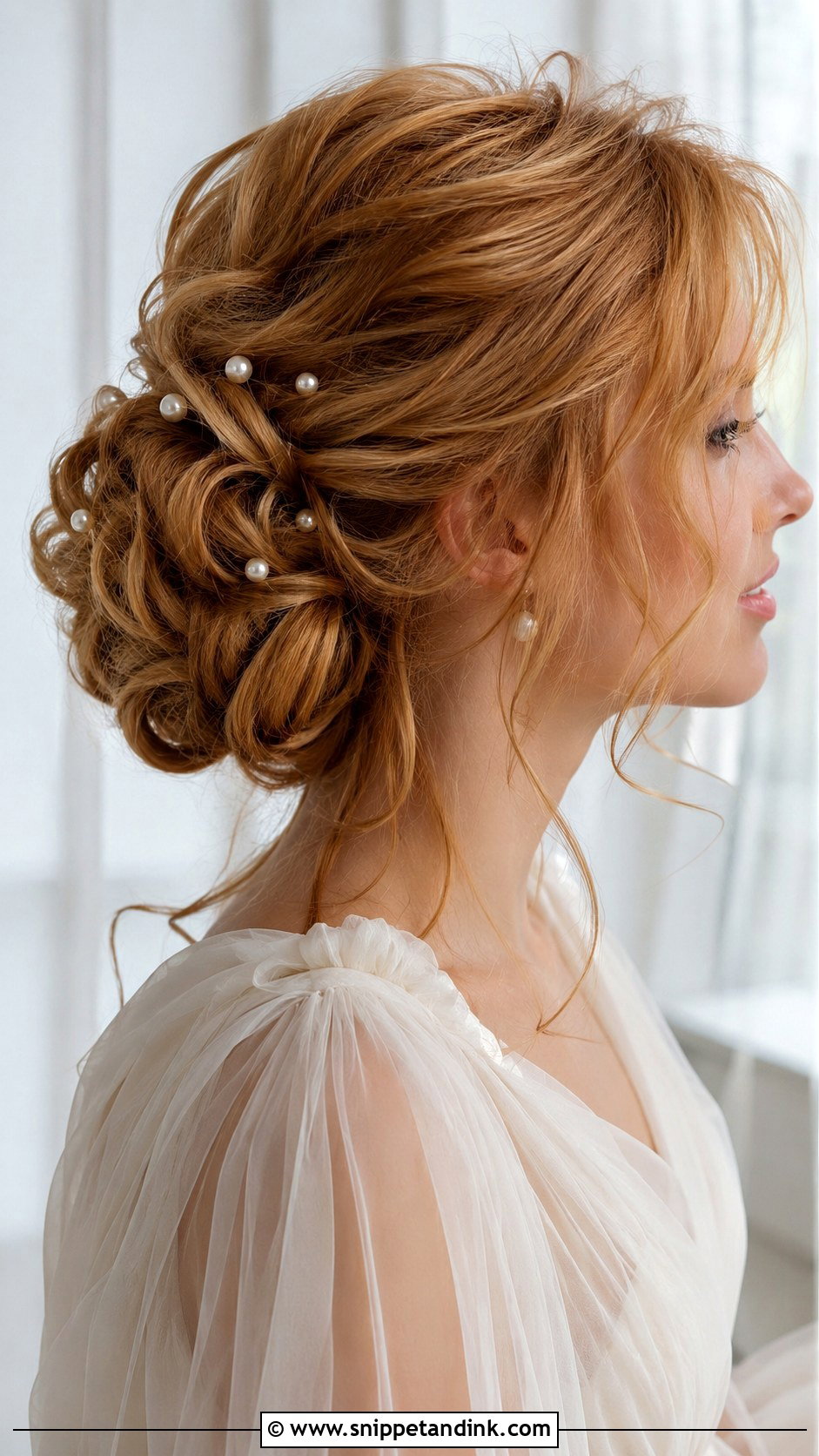 Loose Wedding Bun With Pearls - Snippet and Ink - 15 Wedding Bun with Pearls Ideas