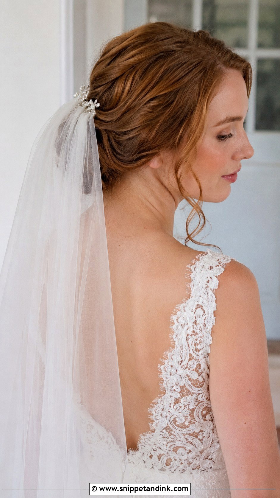 Loose Wedding Bun With Veil - Snippet and Ink - 20 Loose Wedding Bun Ideas