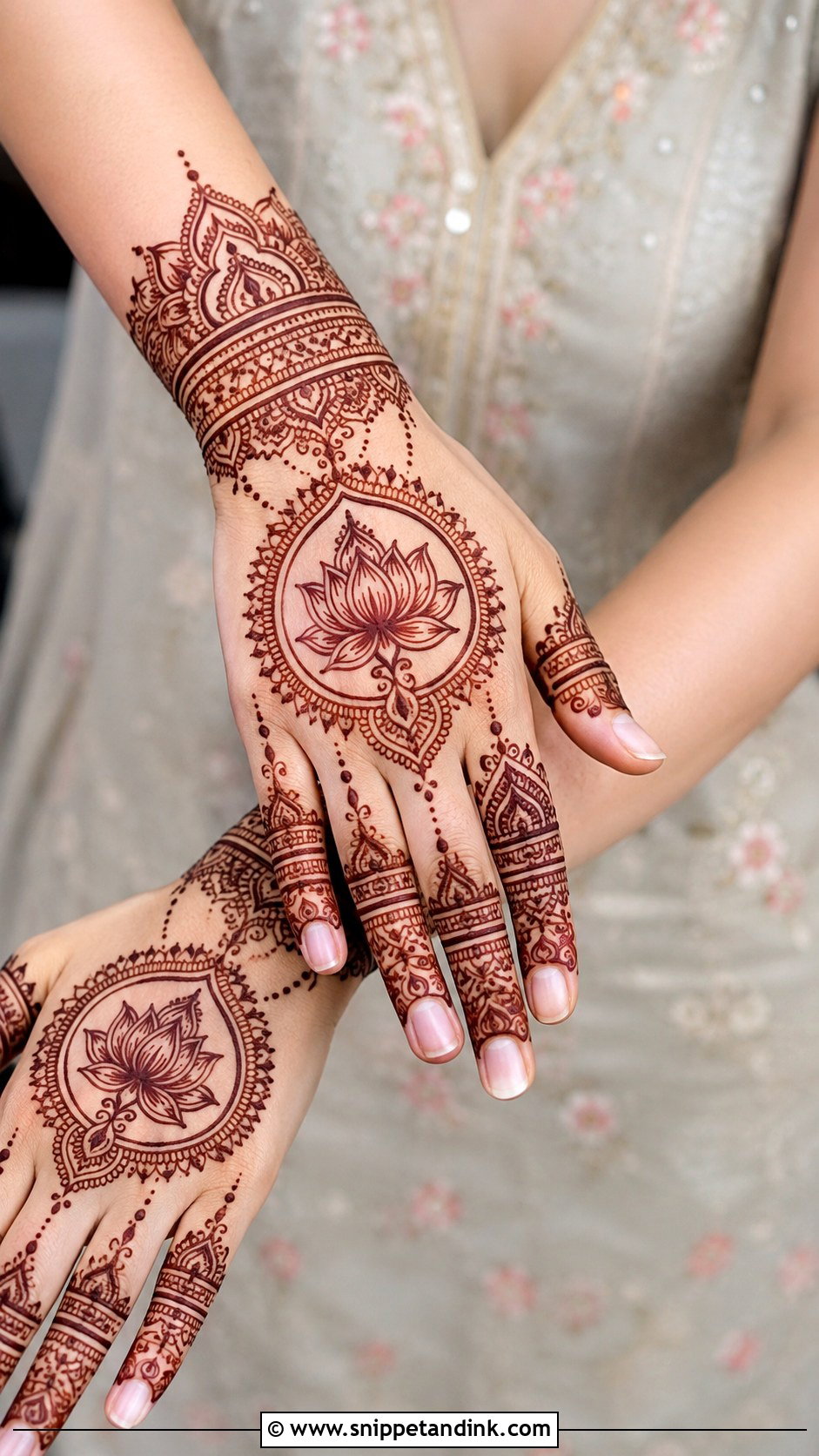 Lotus Aesthetic Mehndi Design - Snippet and Ink - 35 Aesthetic Mehndi Designs