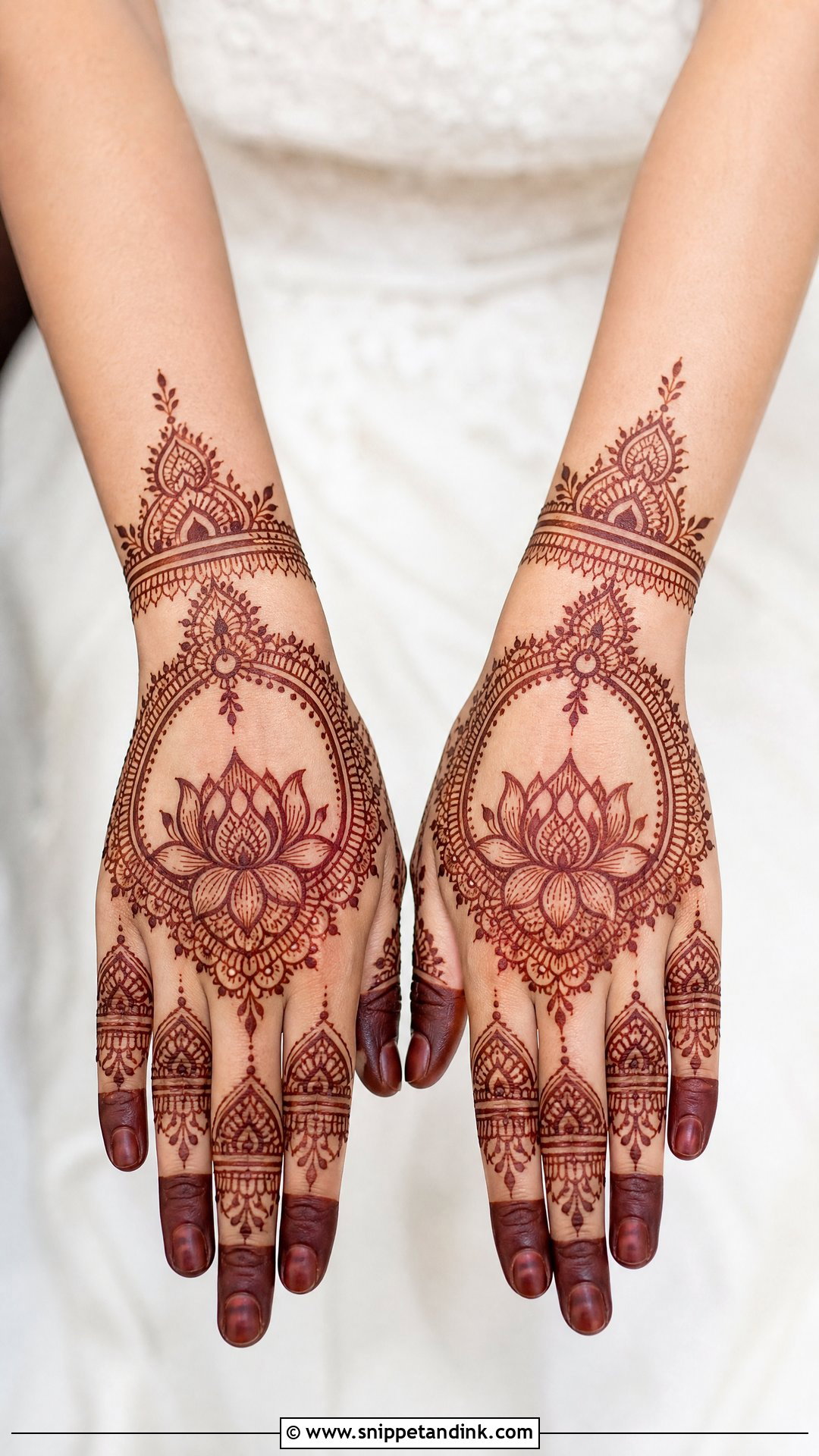 Lotus Back Bridal Mehndi Design - Snippet and Ink - 20 Latest Unique Back Bridal Mehndi Designs