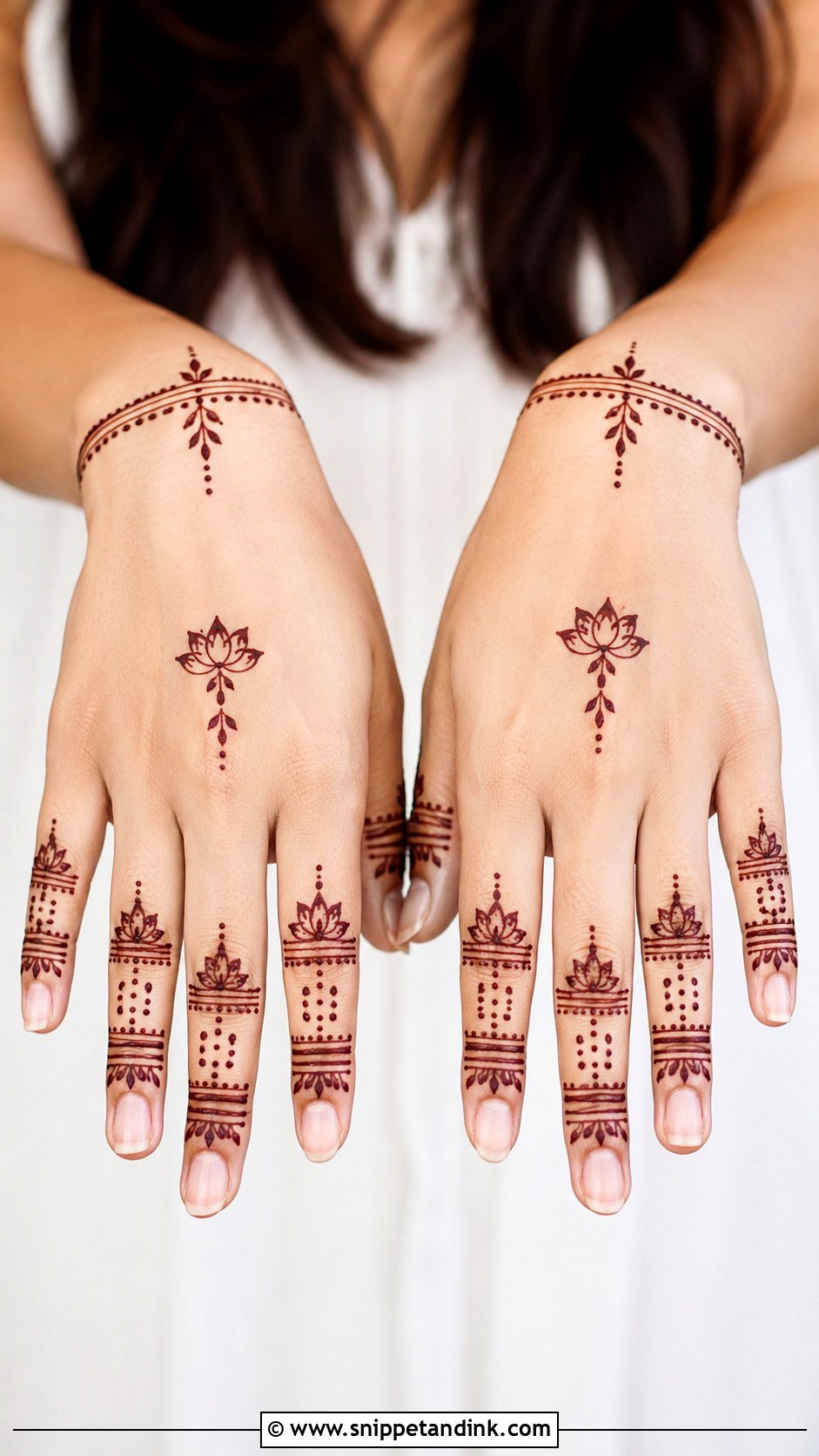Lotus Back Finger Mehndi Design - Snippet and Ink - 35 Lotus Mehndi Design Ideas