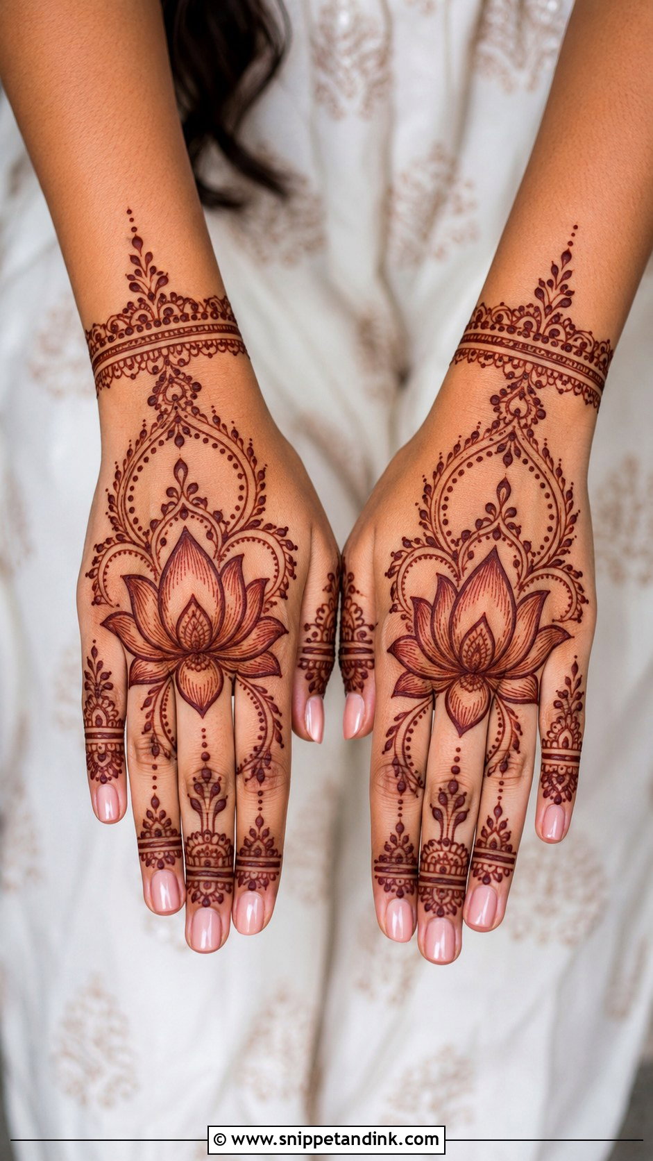 Lotus Back Hand Mehndi Design - Snippet and Ink - 35 Back Hand Mehndi Design Ideas