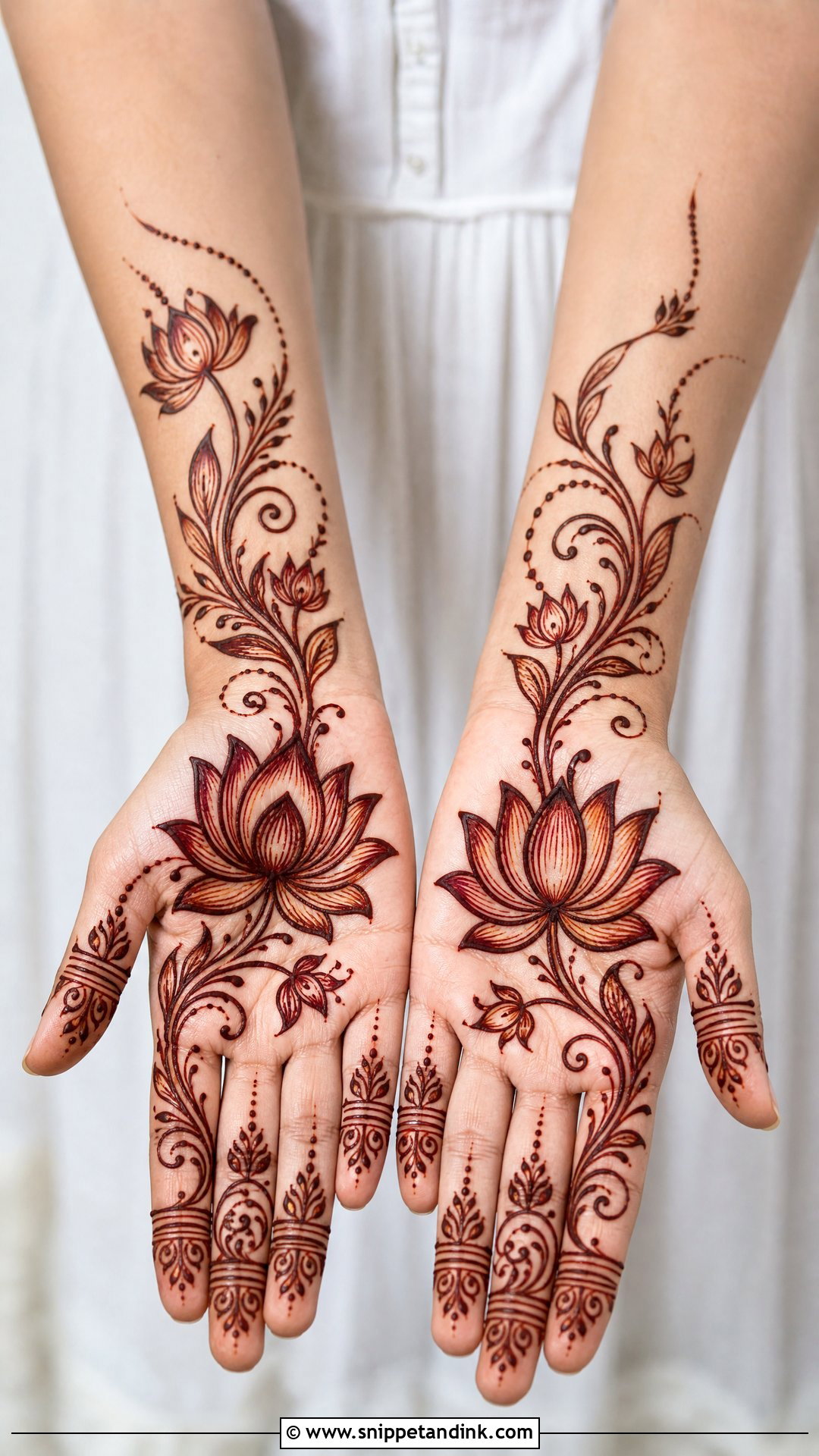 Lotus Bail Front Hand Mehndi Design - Snippet and Ink - 25 Bail Front Hand Mehndi Design Ideas