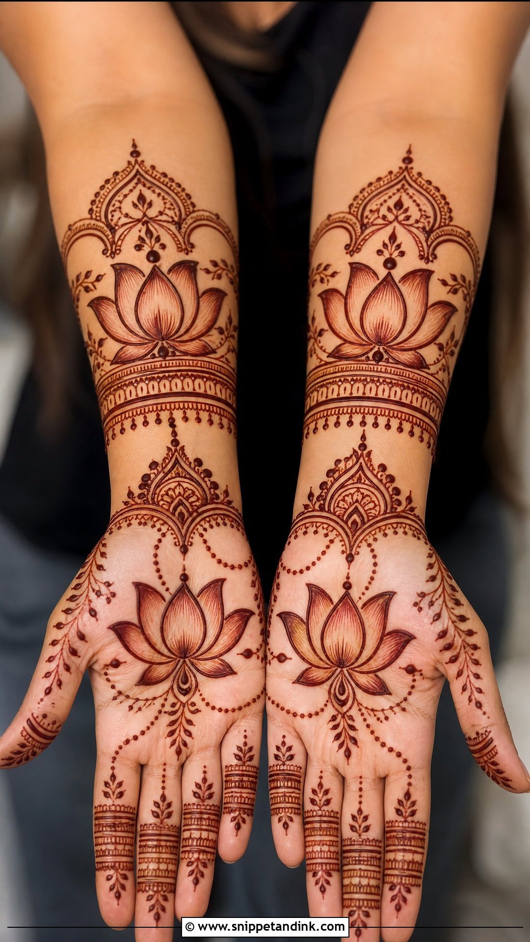Lotus Bajuband Mehndi Design - Snippet and Ink - 20 Bajuband Mehndi Design Ideas