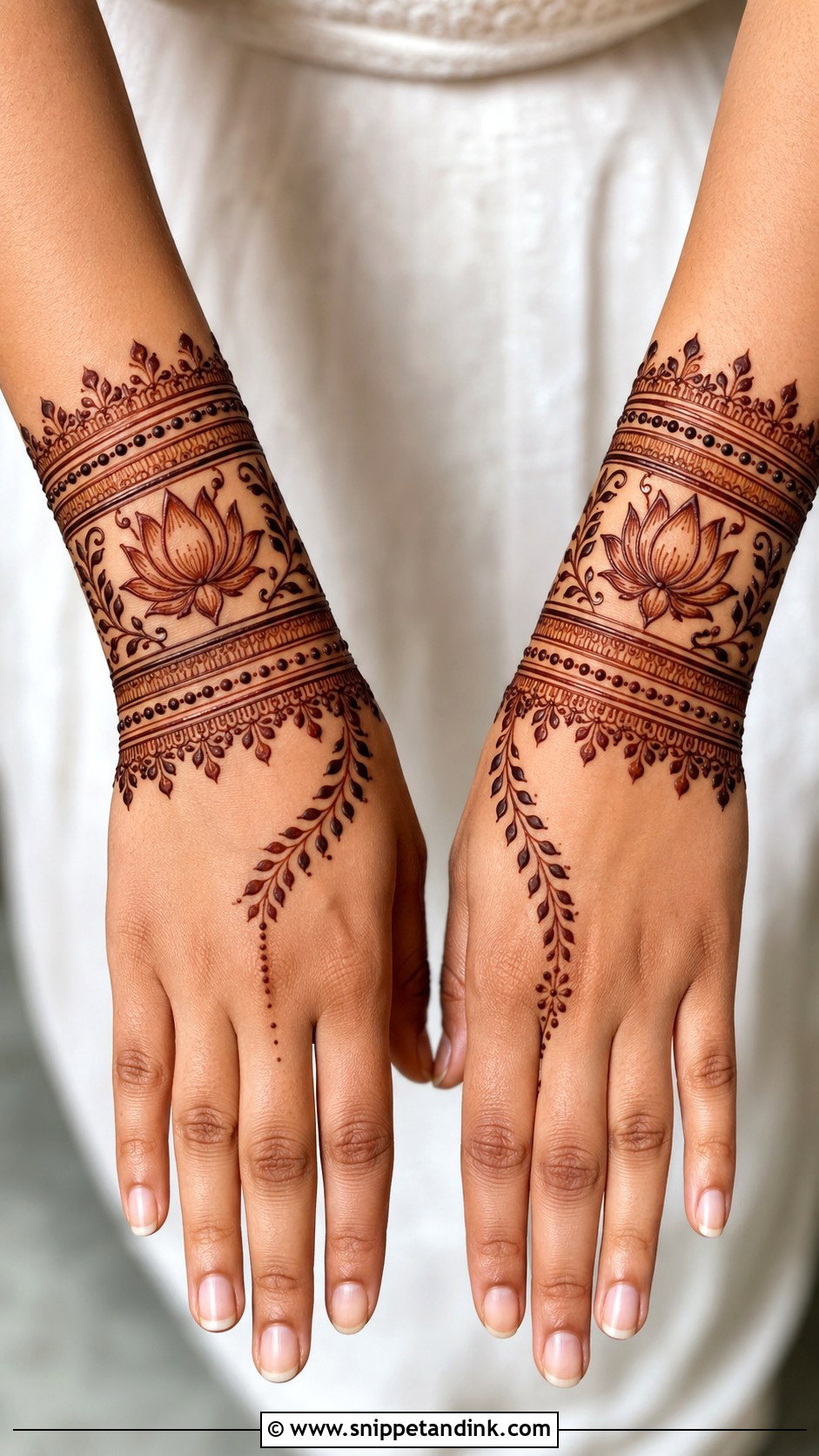 Lotus Bangle Mehndi Design - Snippet and Ink - 35 Lotus Mehndi Design Ideas