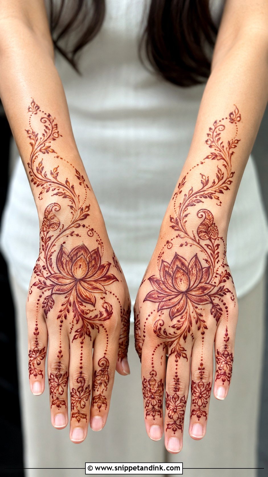 Lotus Bel Mehndi Design - Snippet and Ink - 30 Bel Mehndi Designs