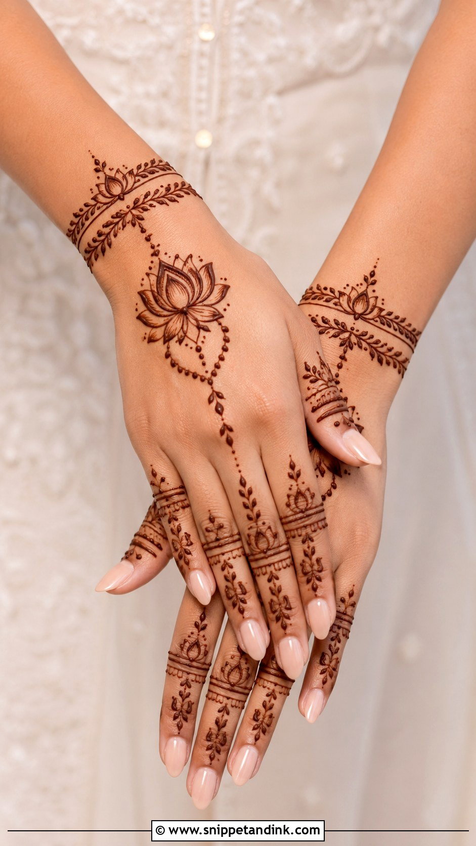 Lotus Bracelet Mehndi Design - Snippet and Ink - 30 Lotus Flower Mehndi Design Ideas