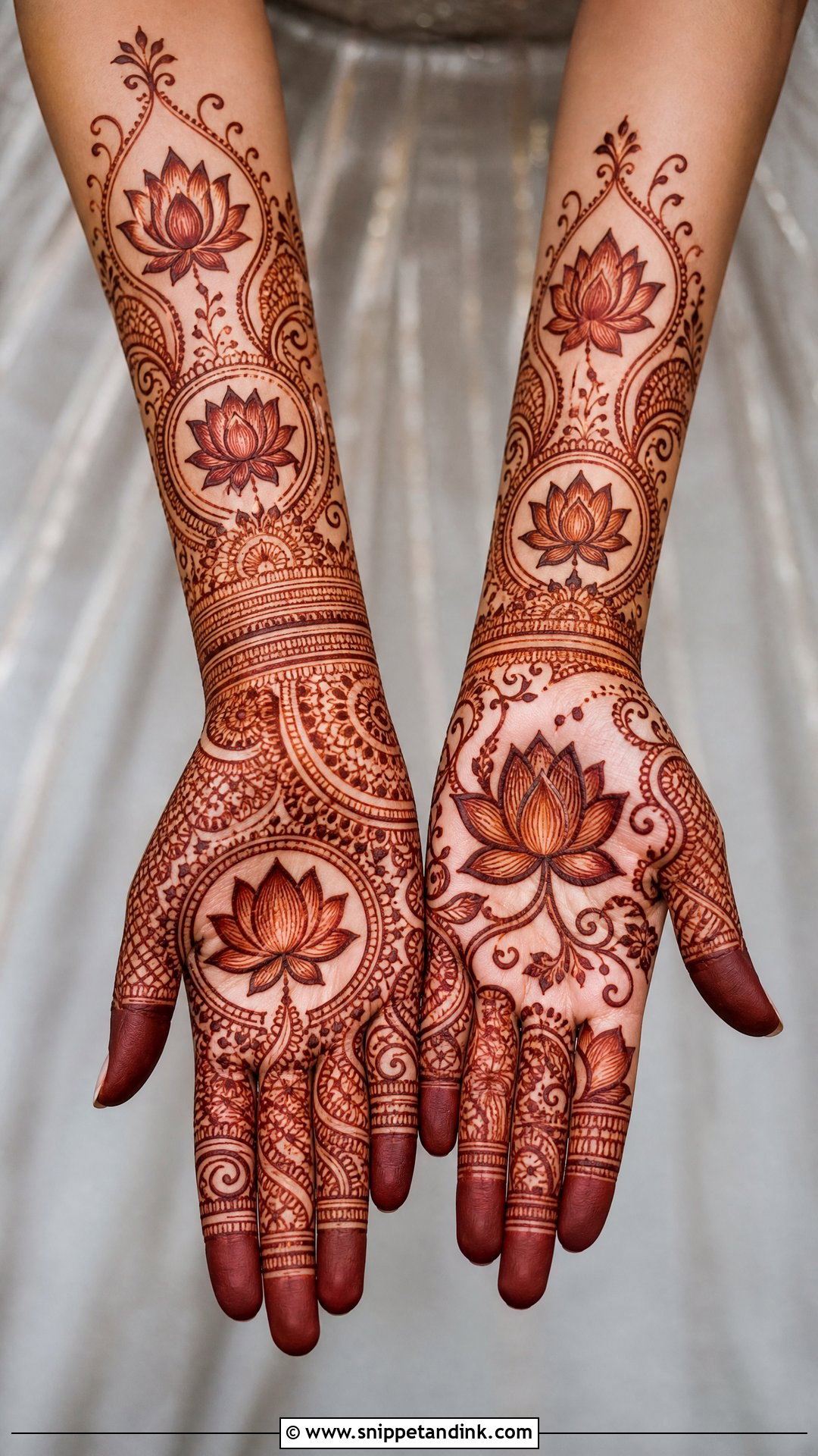 Lotus Bridal Mehandi Design - Snippet and Ink - 30 Latest Bridal Mehandi Designs