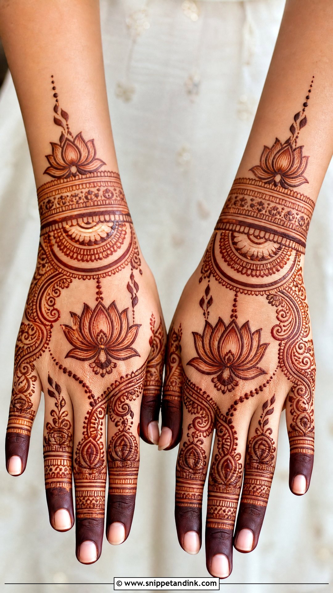 Lotus Bridal Mehndi - Snippet and Ink - 25 Mehandi Look for Bride Ideas