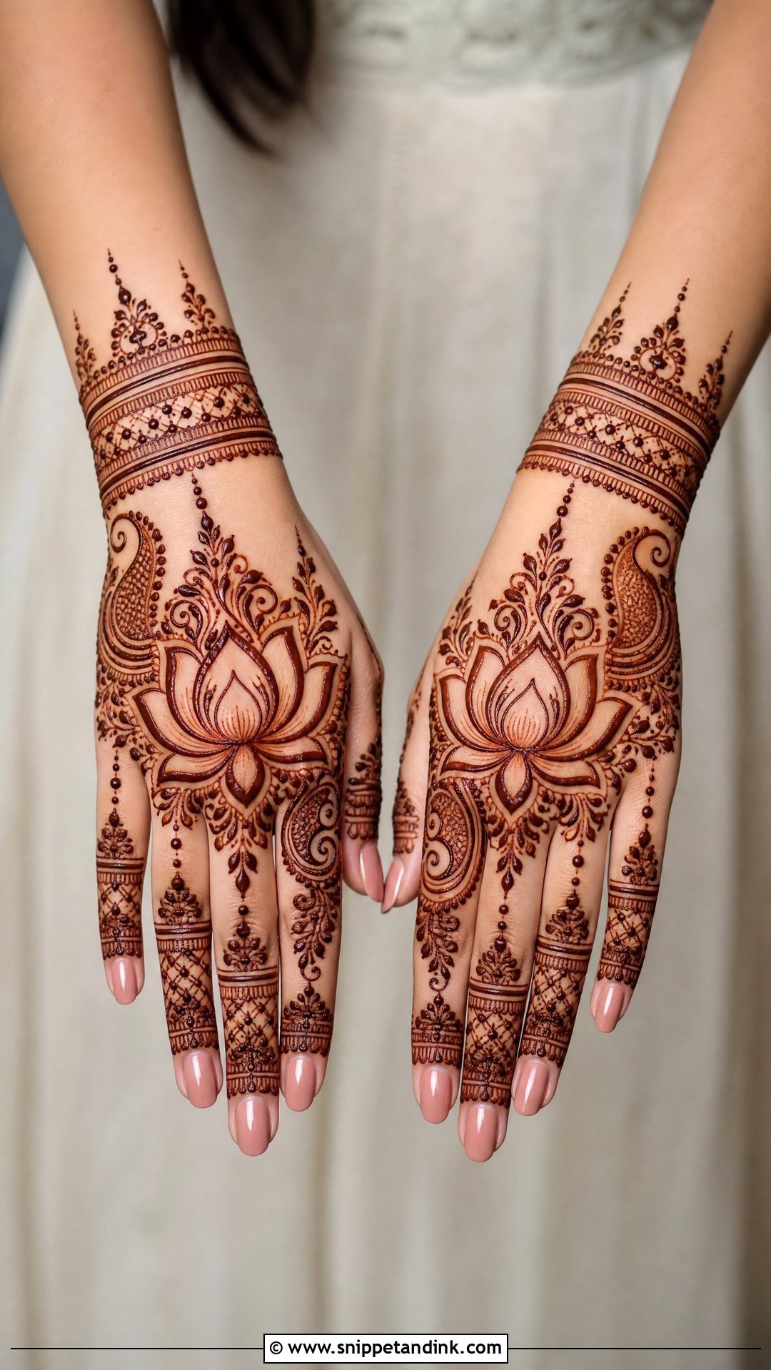 Lotus Bridal Mehndi Back Hand - Snippet and Ink - 25 Bridal Mehndi Designs Back Hands