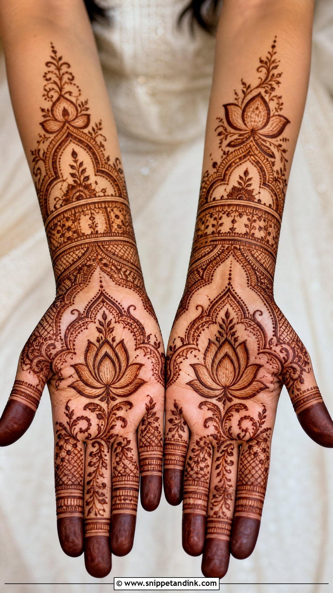 Lotus Bridal Mehndi Design - Snippet and Ink - 20 Bridal Unique Mehndi Design Ideas