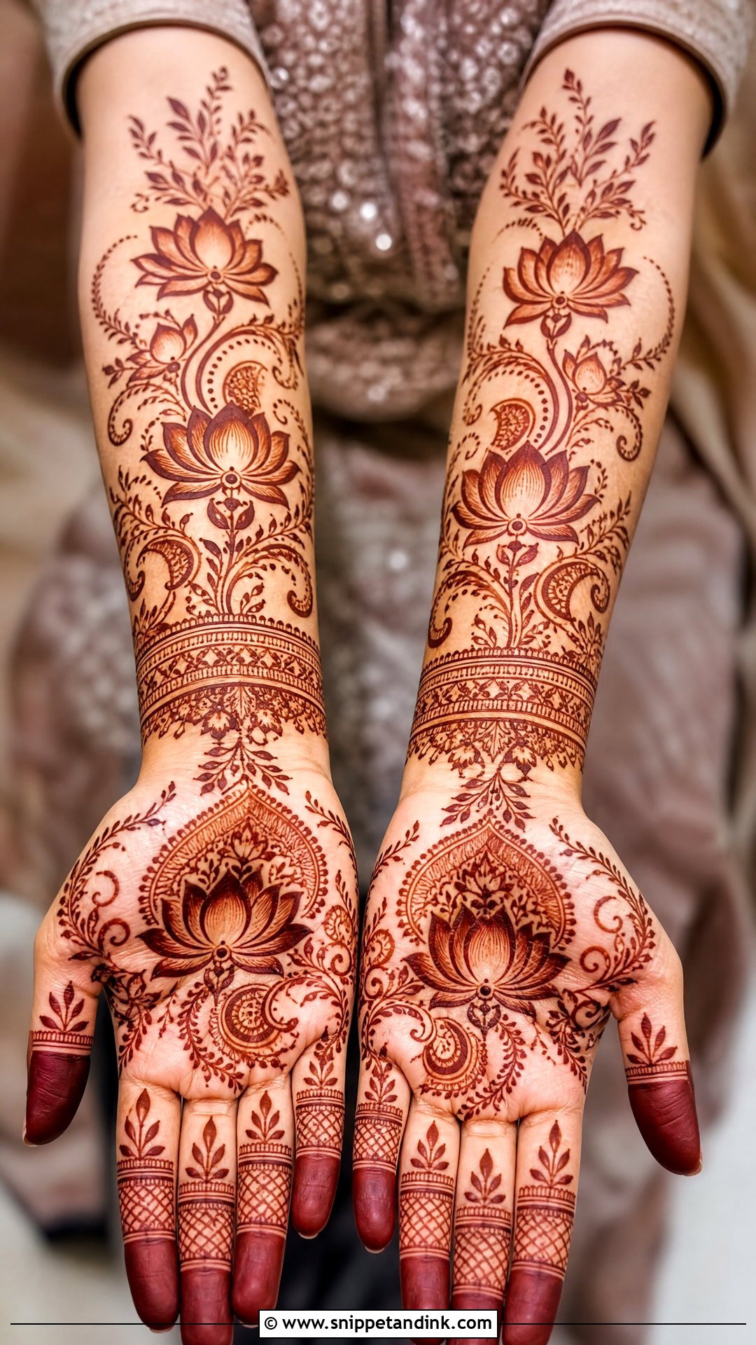 Lotus Bridal Mehndi Design - Snippet and Ink - 20 Indian Mehandi Design for Bridal Ideas
