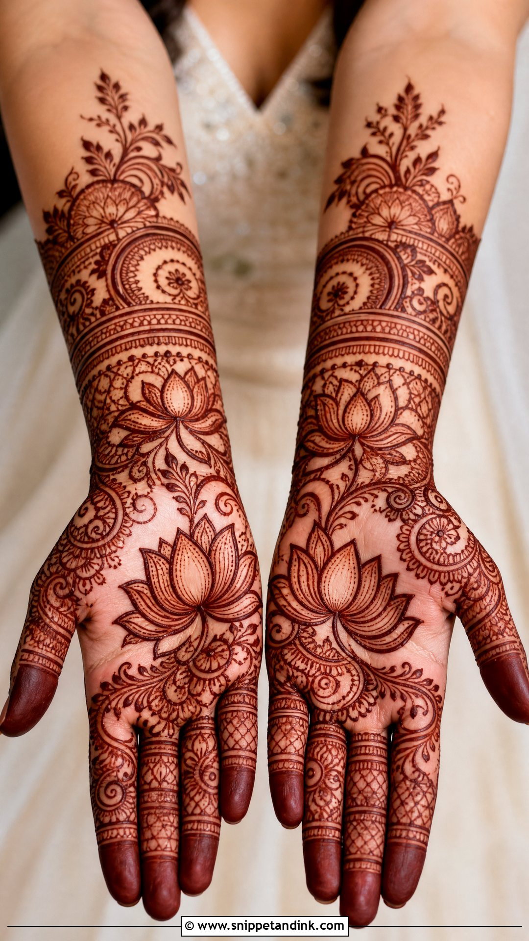 Lotus Bridal Mehndi Design - Snippet and Ink - 20 Indian Wedding Mehndi Designs