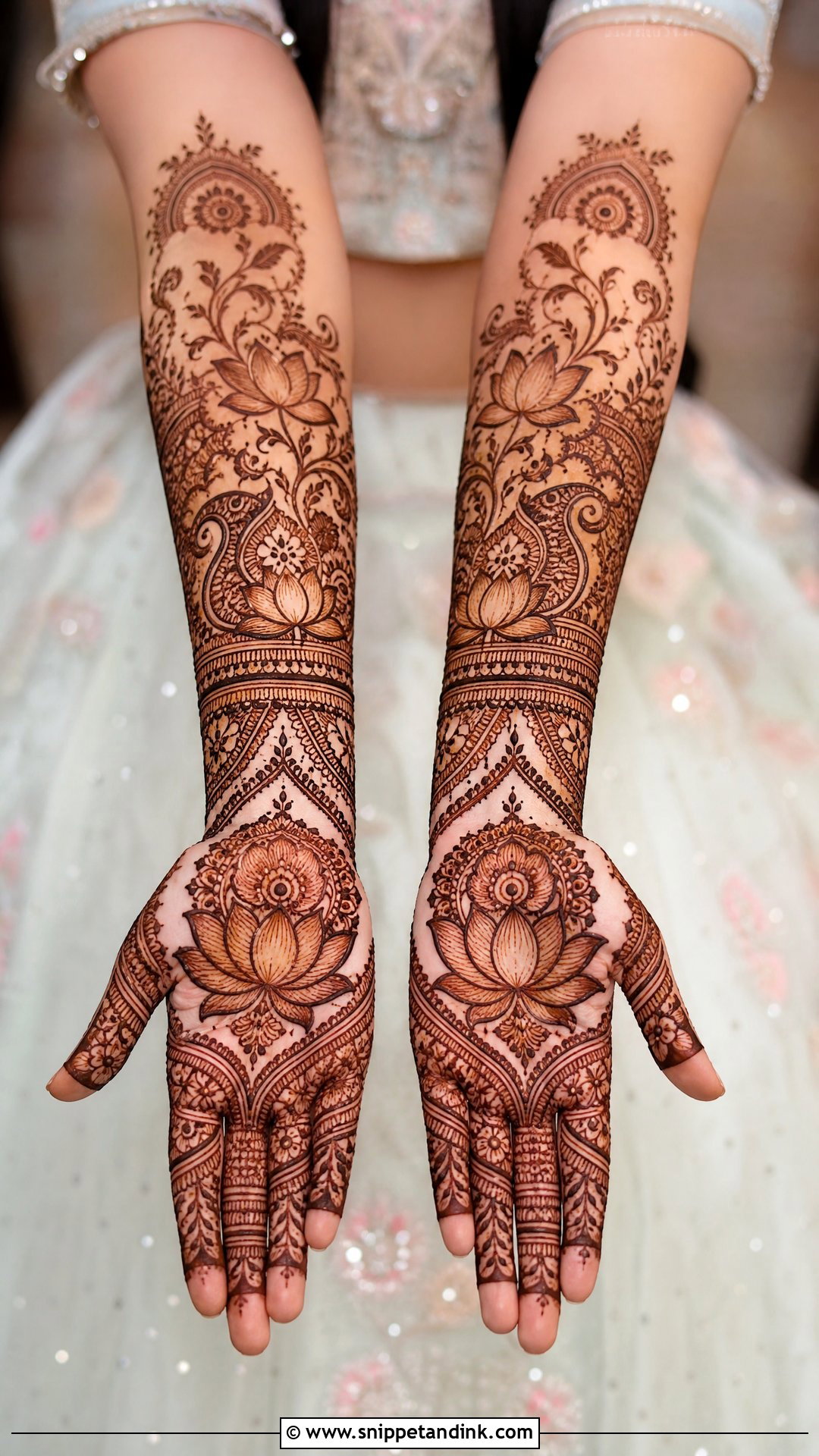 Lotus Bridal Mehndi Design - Snippet and Ink - 20 Intricate Bridal Mehndi Designs