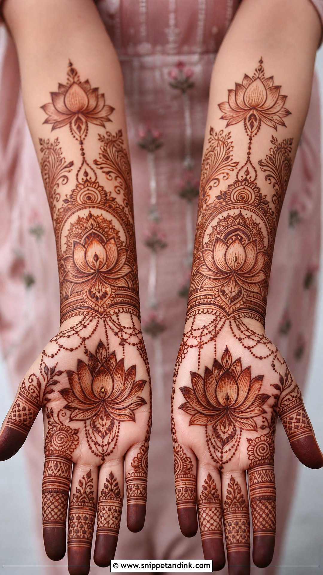 Lotus Bridal Mehndi Design - Snippet and Ink - 20 Trending Bridal Mehndi Designs 2025