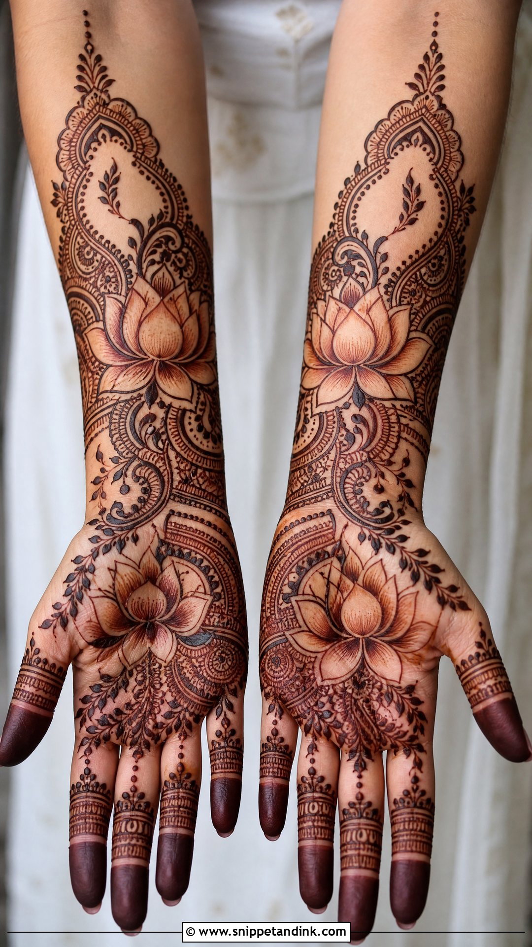 Lotus Bridal Mehndi Design - Snippet and Ink - 20 Unique Bridal Mehndi Mehandi Designs for Hands