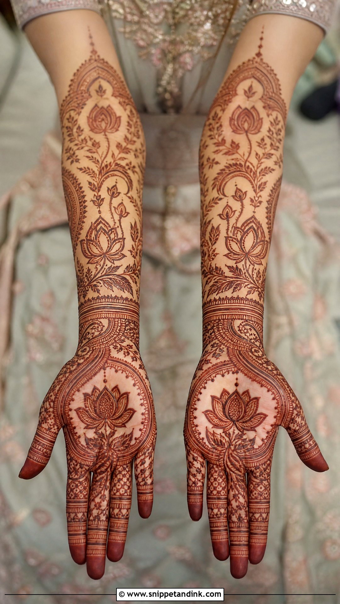 Lotus Bridal Mehndi Design - Snippet and Ink - 20 Unique Bridal Wedding Mehndi Designs