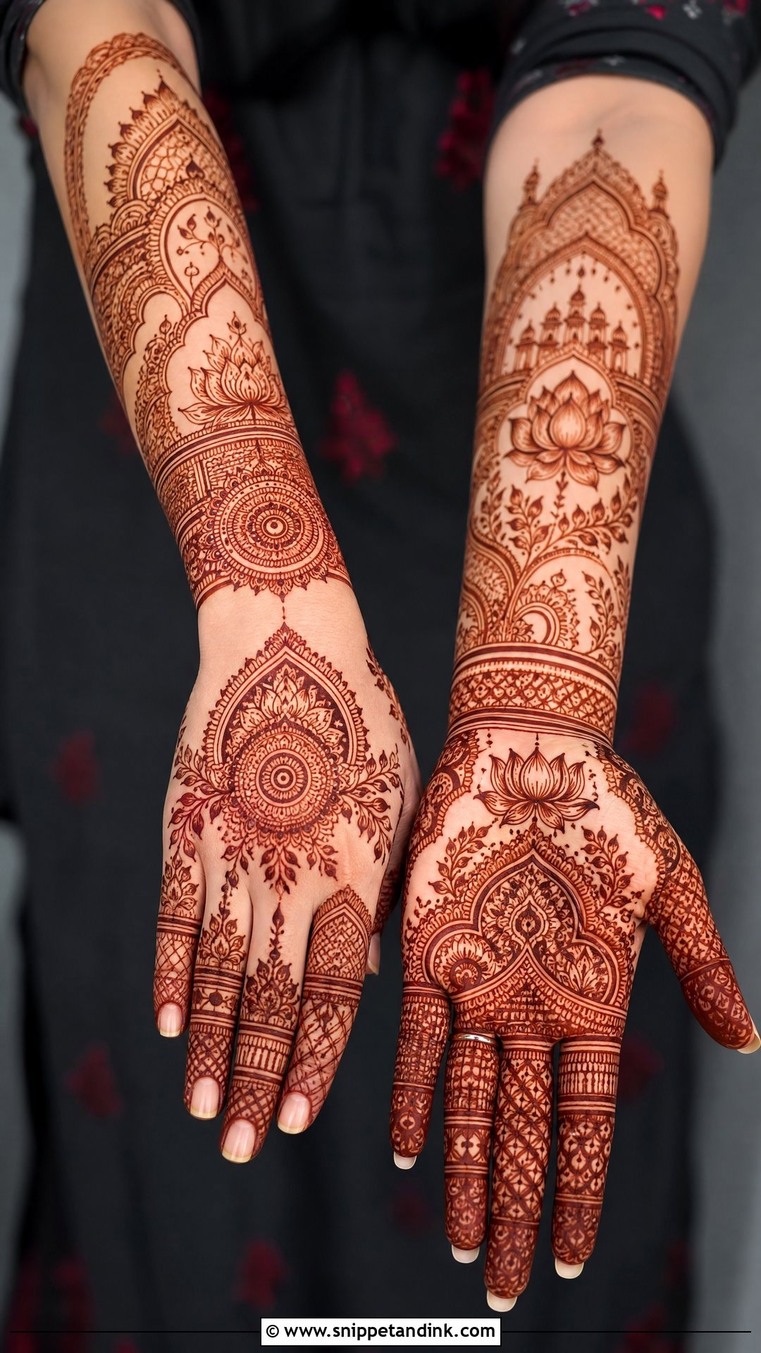 Lotus Bridal Mehndi Design - Snippet and Ink - 25 Trending Mehndi Designs 2025