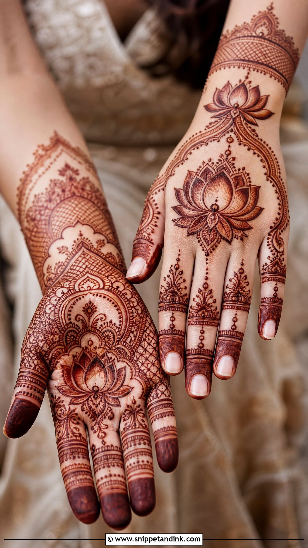 Lotus Bridal Mehndi Design - Snippet and Ink - 20 Bridal Mehndi Art Designs