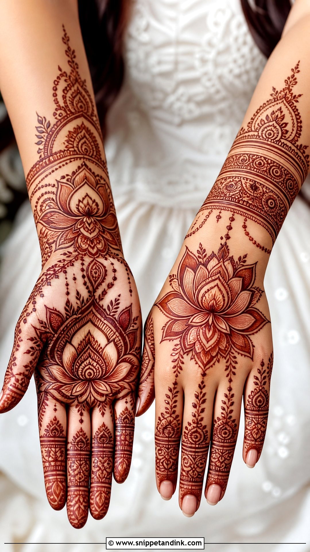 Lotus Bridal Mehndi Design - Snippet and Ink - 30 Bride Mehndi Designs