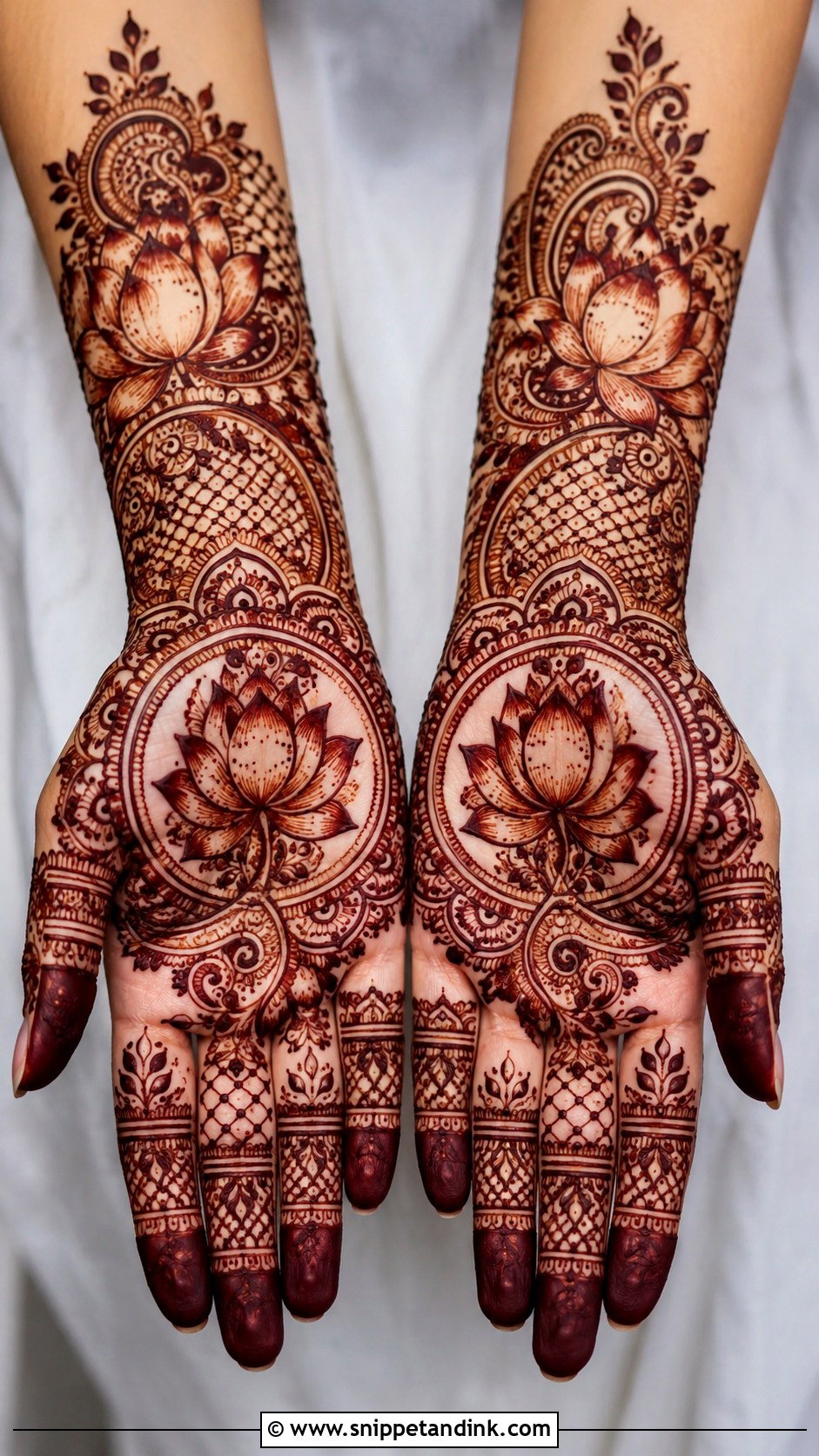Lotus Bridal Mehndi Design - Snippet and Ink - 30 Latest Unique Bridal Mehndi Designs