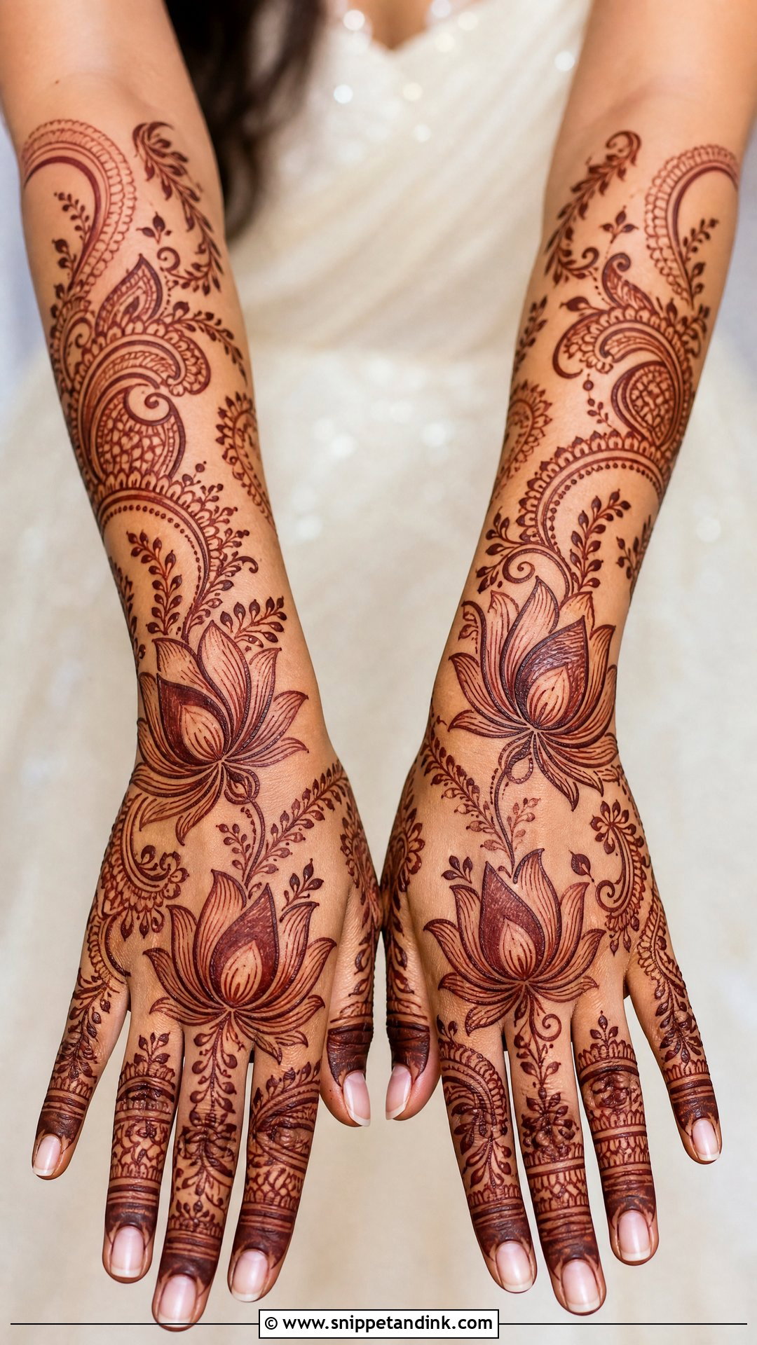 Lotus Bridal Mehndi Design - Snippet and Ink - 30 Mehndi Design for Bride Ideas