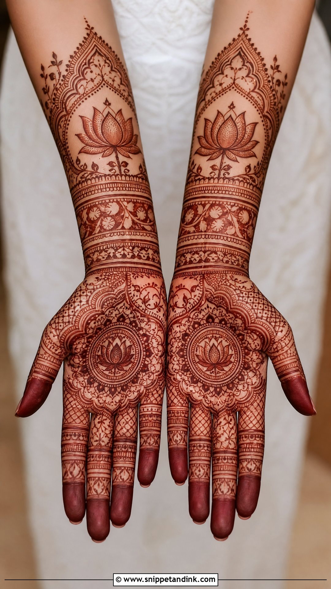 Lotus Bridal Mehndi Design - Snippet and Ink - 30 Unique Bridal Mehndi Designs 2025