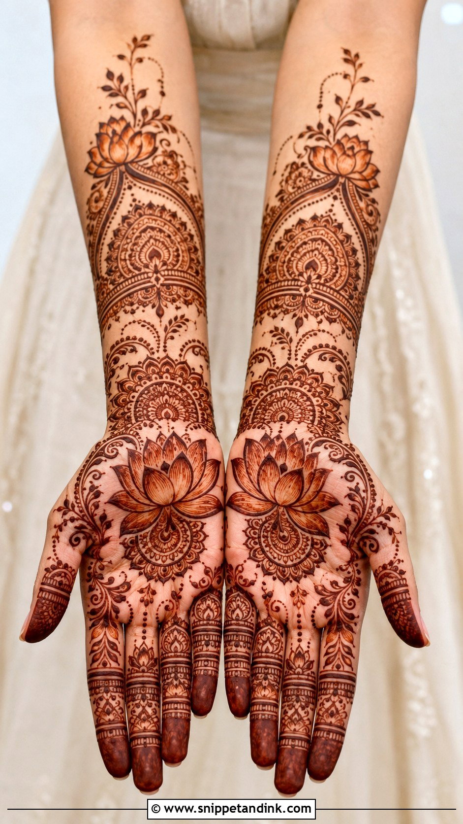 Lotus Bridal Mehndi Design - Snippet and Ink - 35 Bridal Mehndi Designs