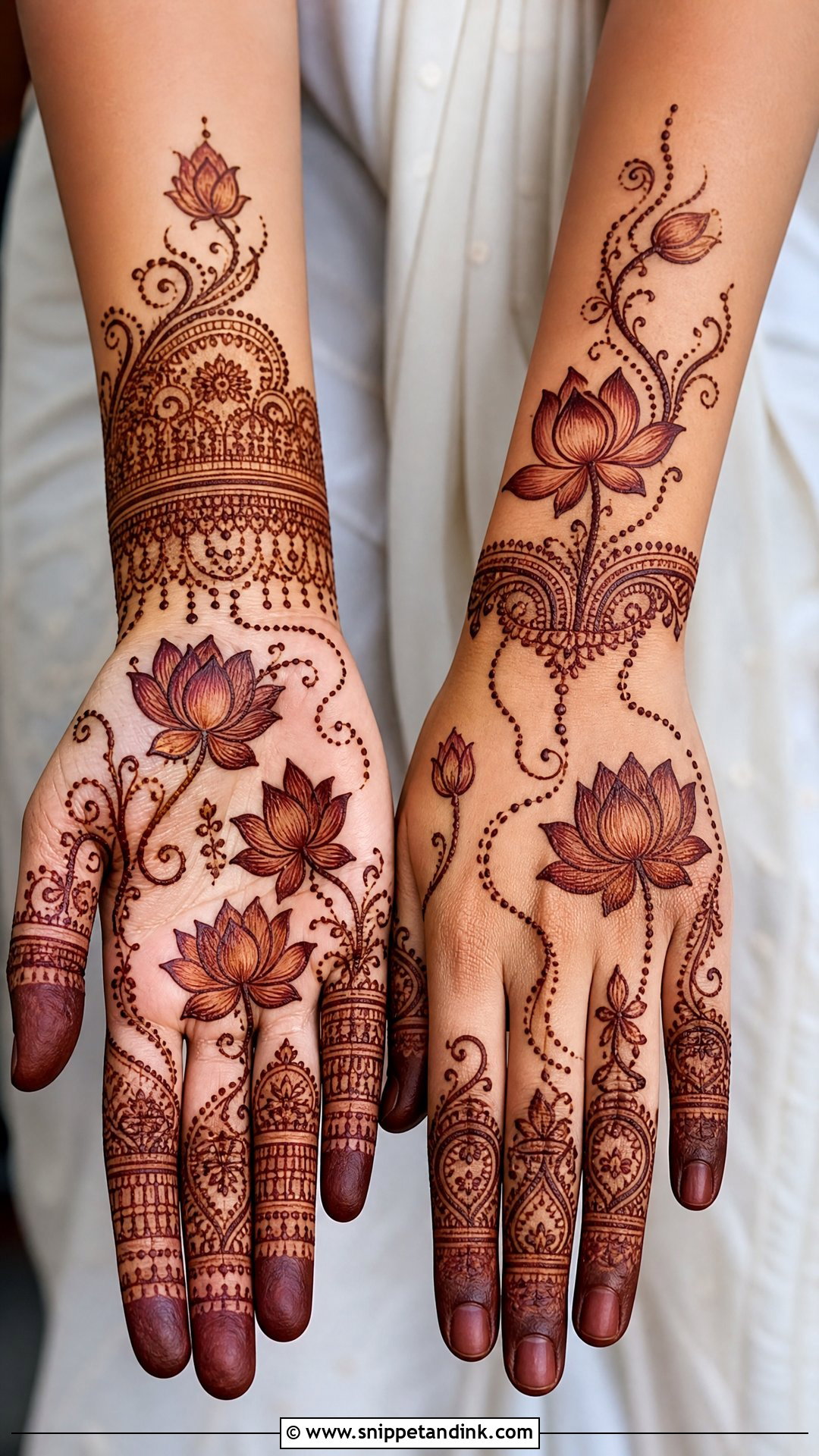 Lotus Bridal Mehndi Design - Snippet and Ink - 20 Bridal Mehndi Design Indian Weddings Ideas