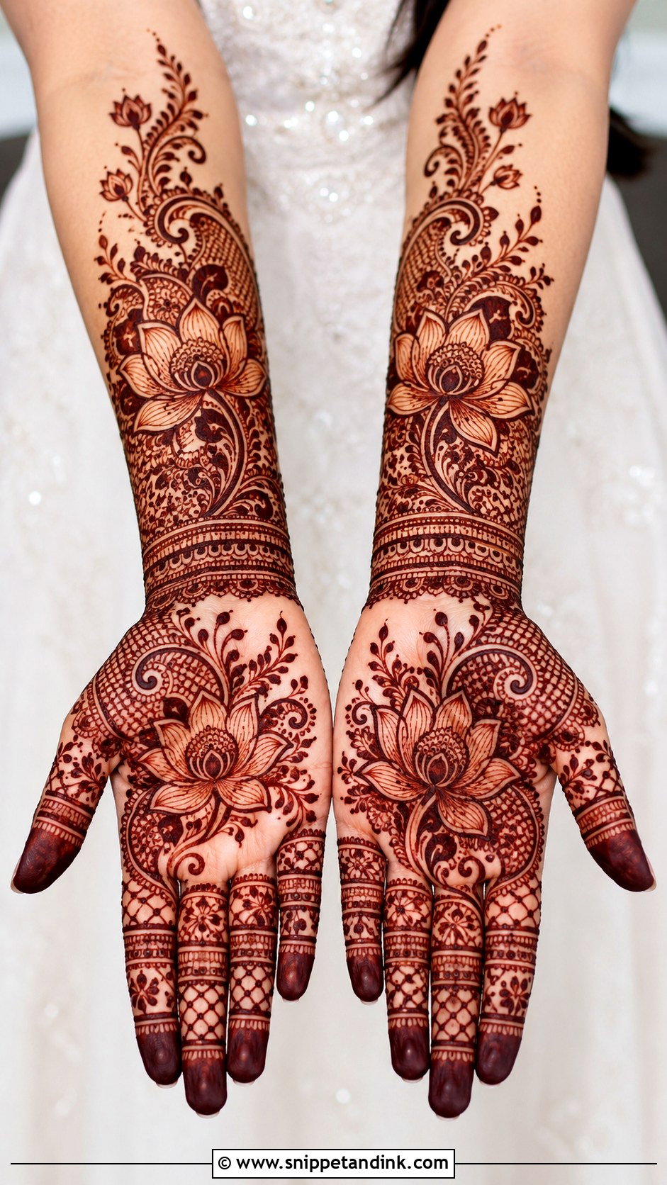 Lotus Bridal Mehndi Design - Snippet and Ink - 35 Unique Bridal Mehndi Designs
