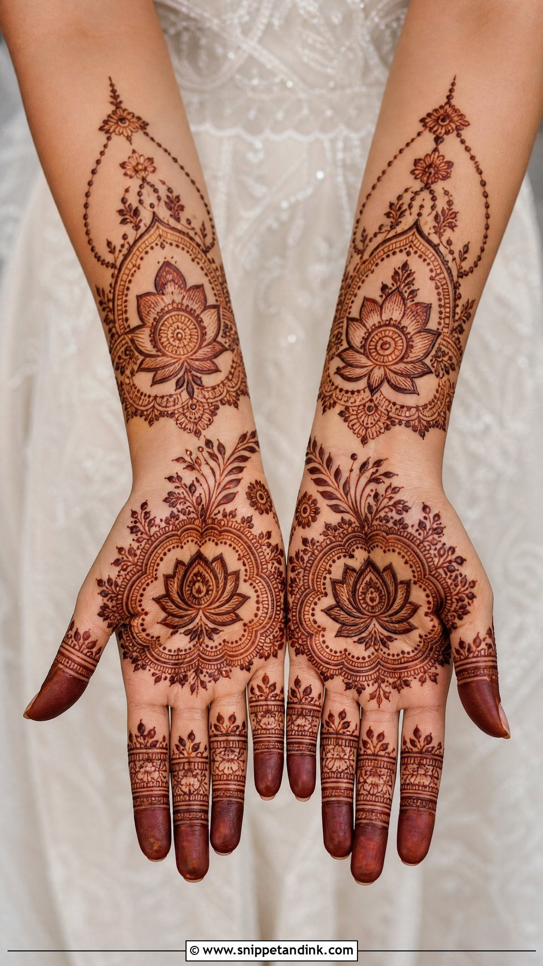 Lotus Bridal Mehndi Design - Snippet and Ink - 20 Bridal Mehndi Designs Figures