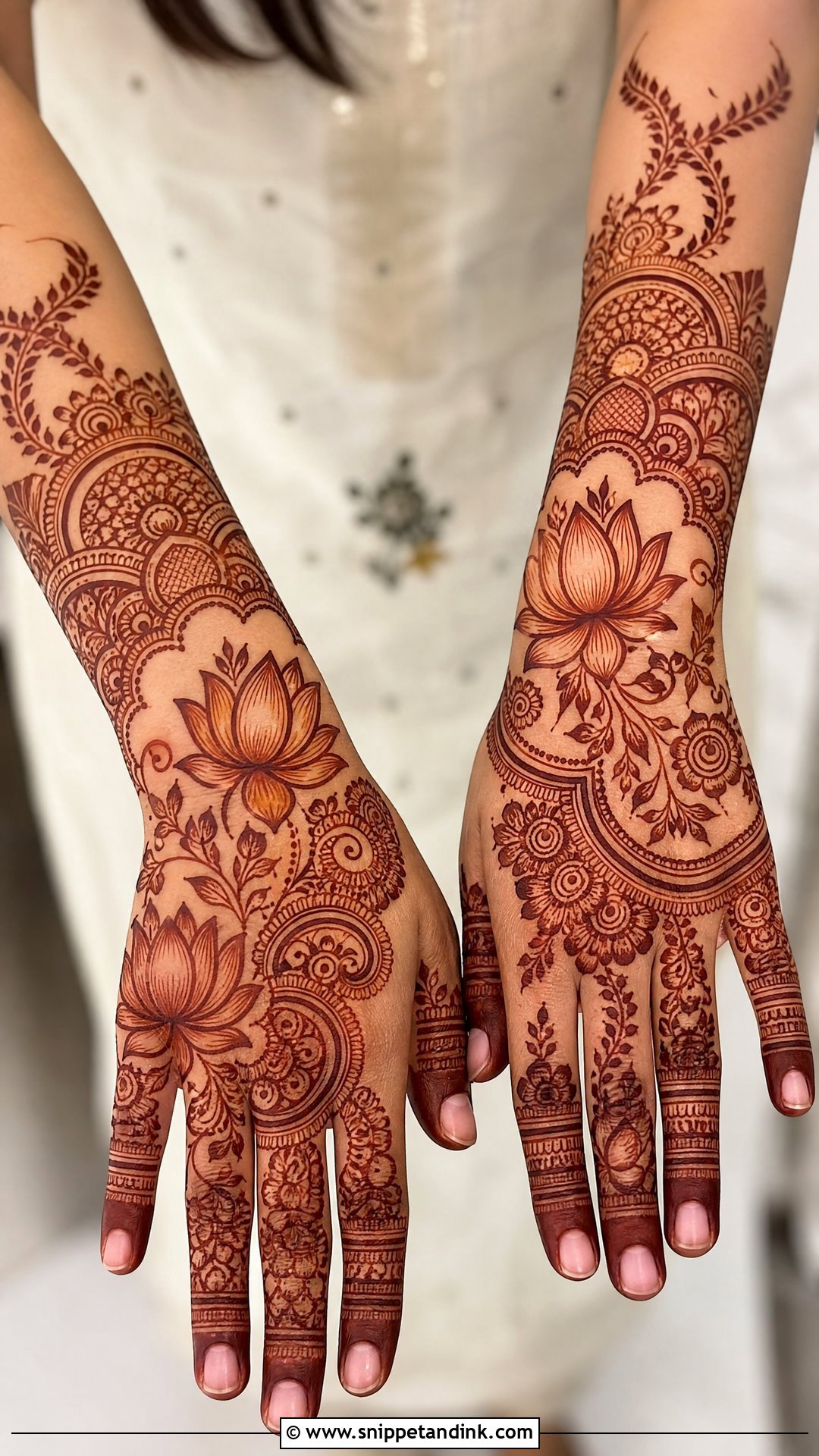 Lotus Bridal Mehndi Design - Snippet and Ink - 20 Bridal Mehndi Designs for Hands