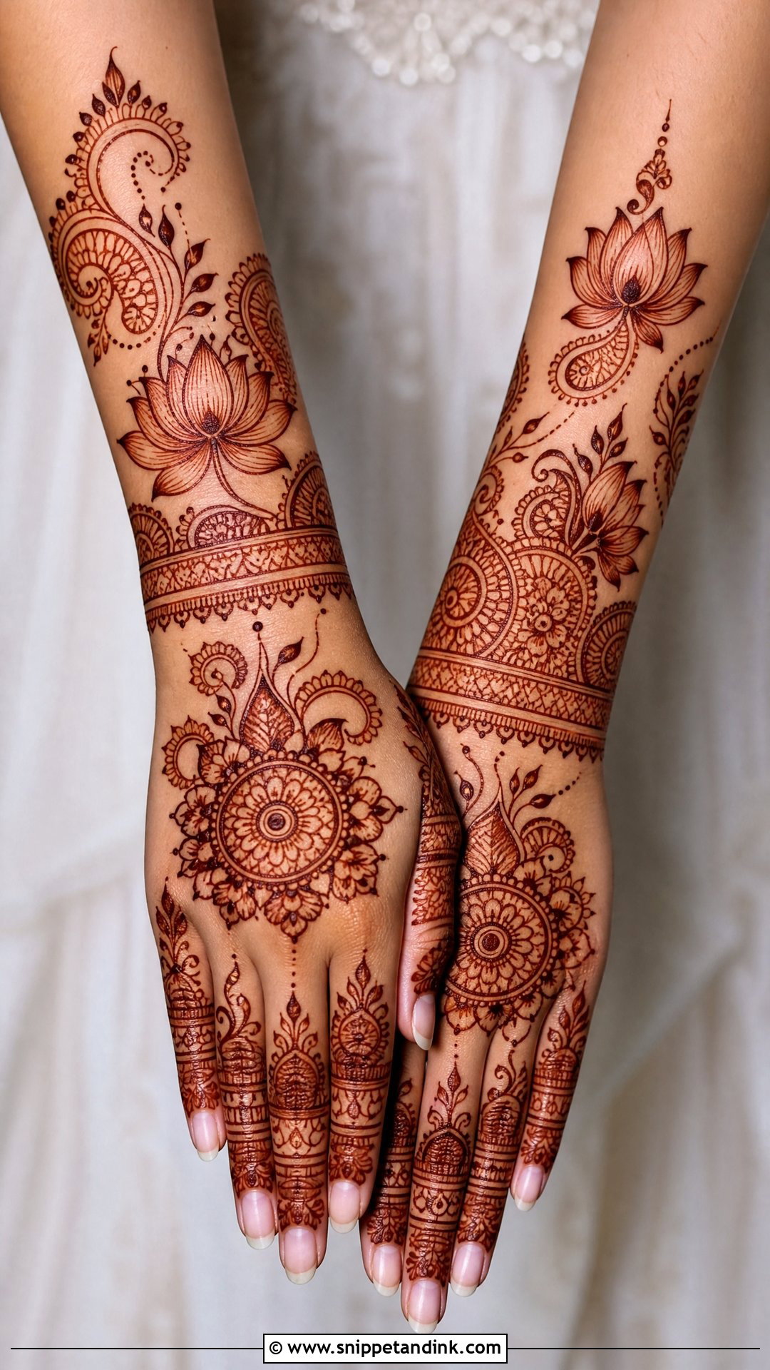 Lotus Bridal Mehndi Design - Snippet and Ink - 20 Bridal Mehndi Mehandi Designs for Hands Brides Indian Weddings