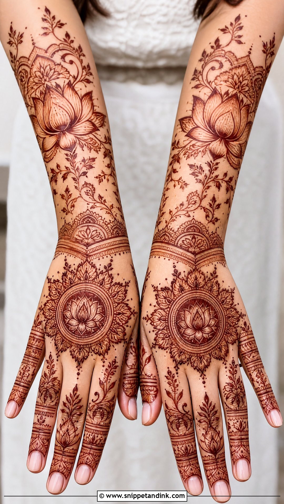 Lotus Bridal Mehndi Design - Snippet and Ink - 20 Bridal Mehndi Startup Design Ideas