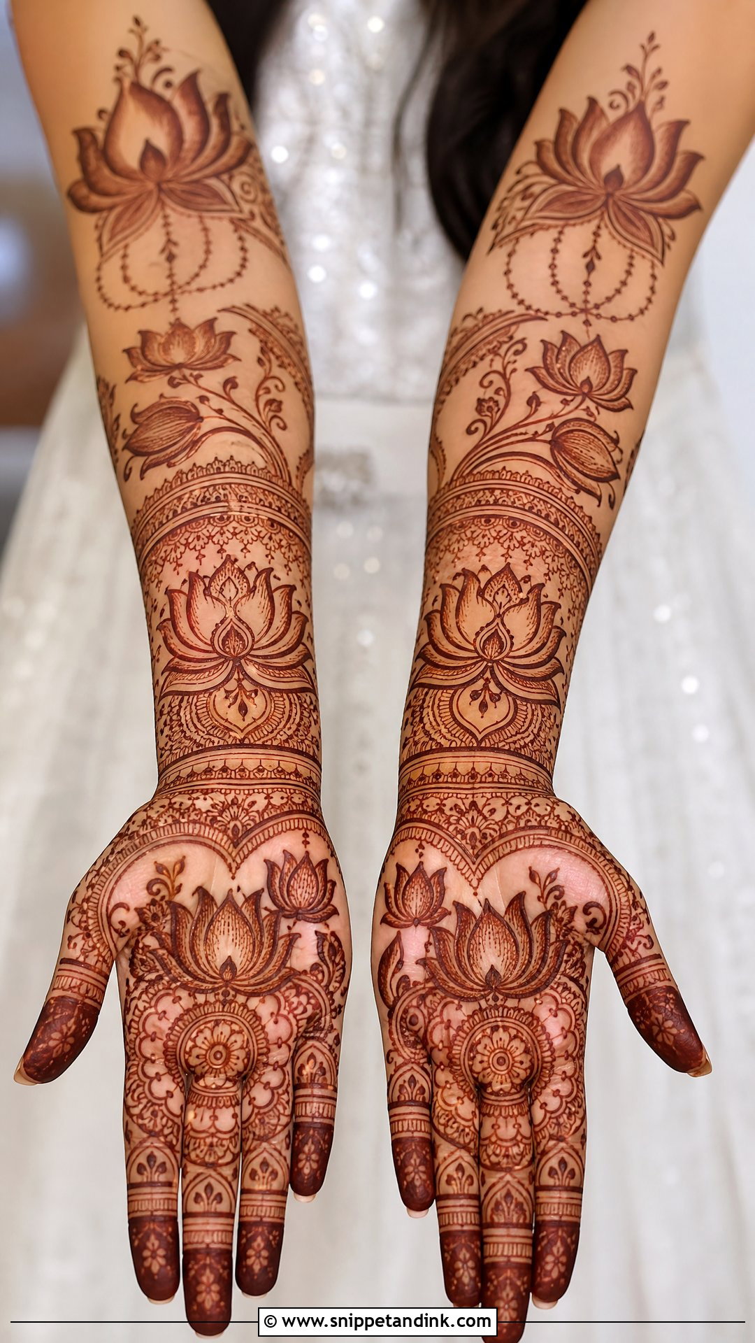 Lotus Bridal Mehndi Design - Snippet and Ink - 20 Aesthetic Bridal Mehndi Designs