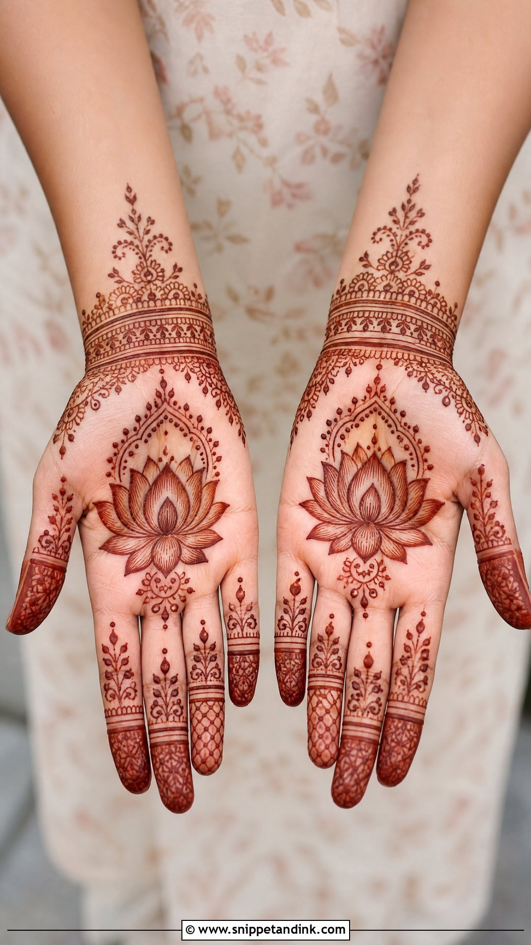 Lotus Centre Mehndi Design - Snippet and Ink - 20 Centre Mehndi Design Ideas