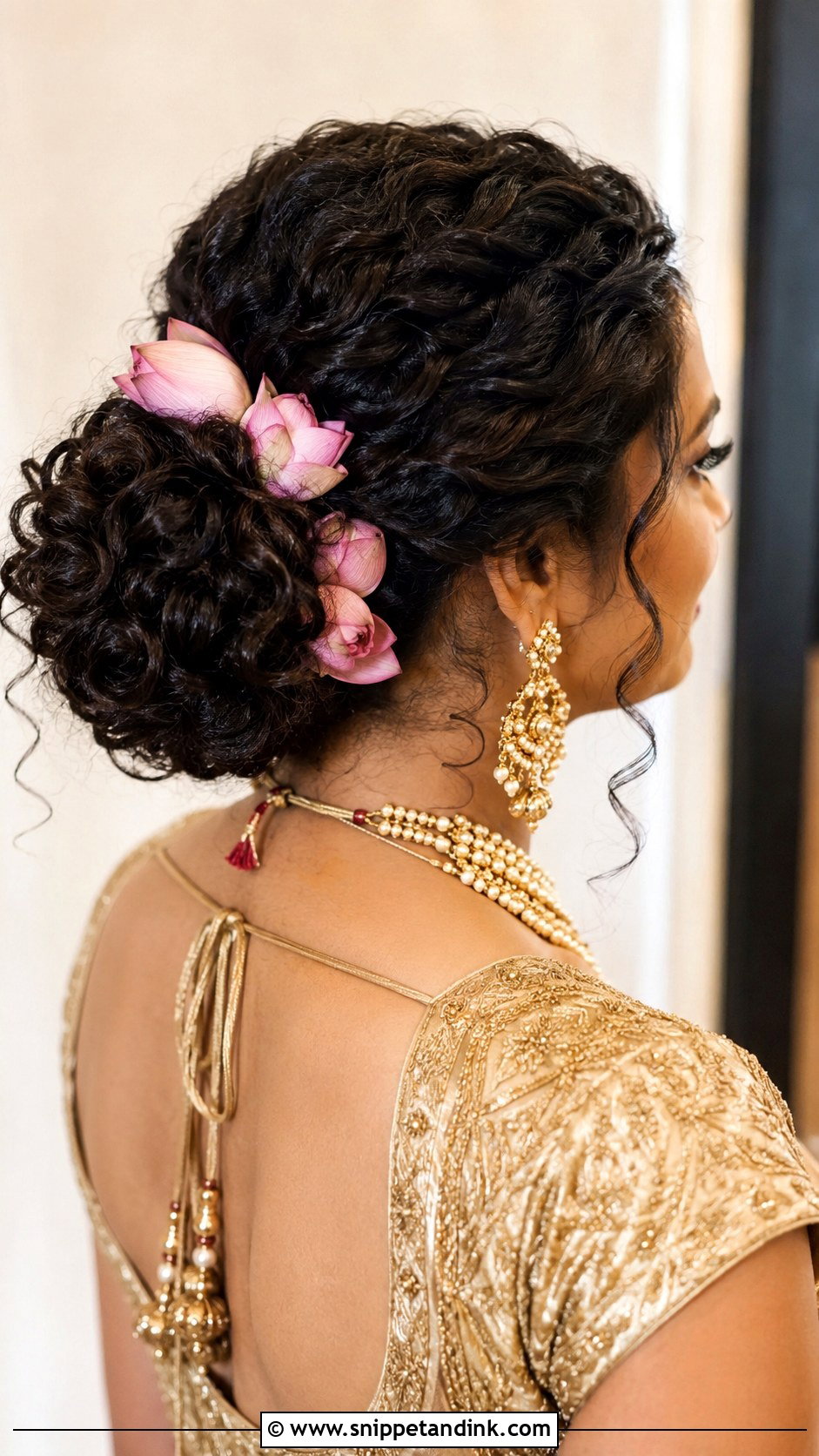 Lotus Curly Bun - Snippet and Ink - 20 Lotus Bridal Hairstyles