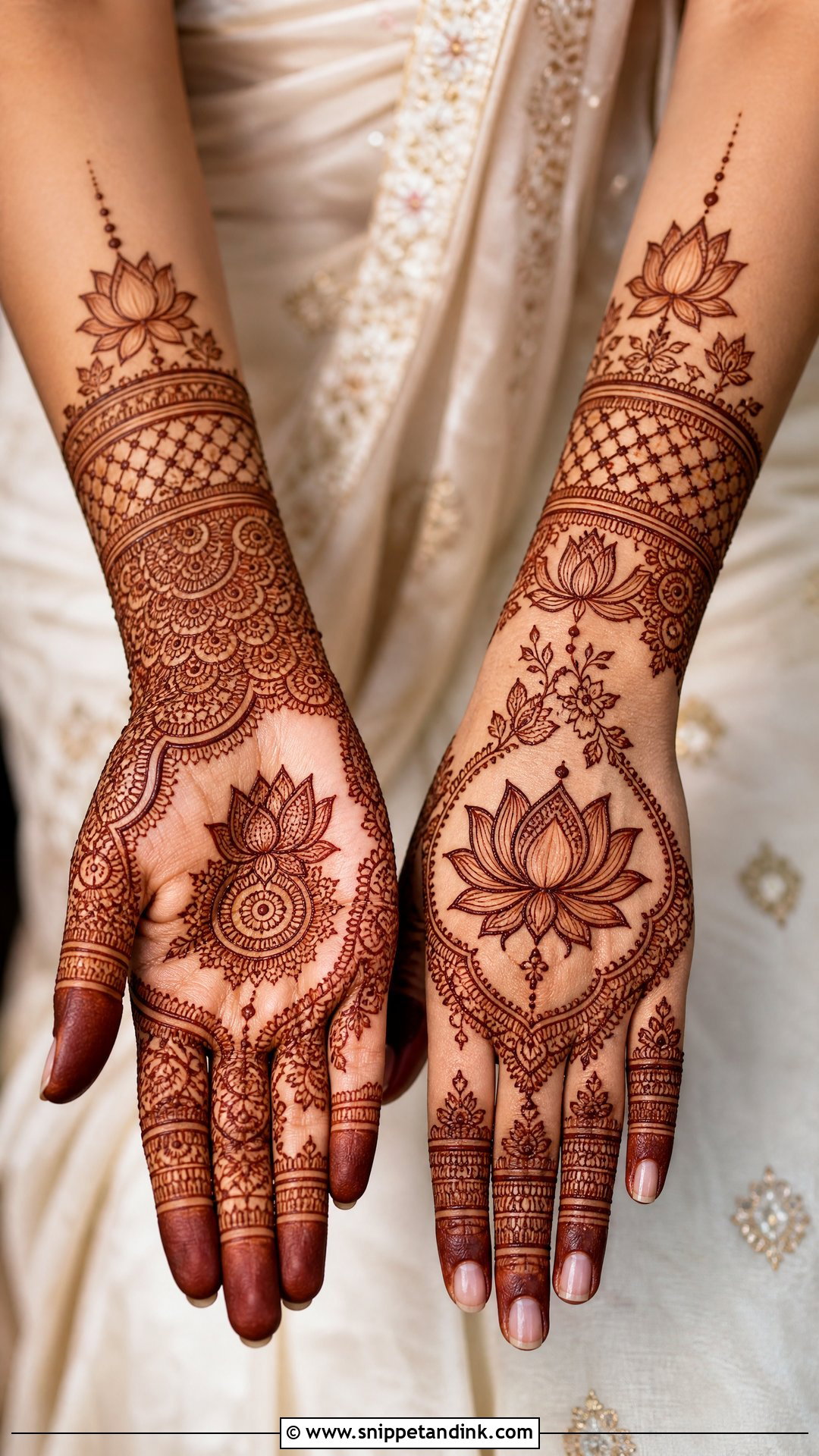 Lotus Dulhan Mehndi Design - Snippet and Ink - 30 Dulhan Mehndi Designs Indian Weddings